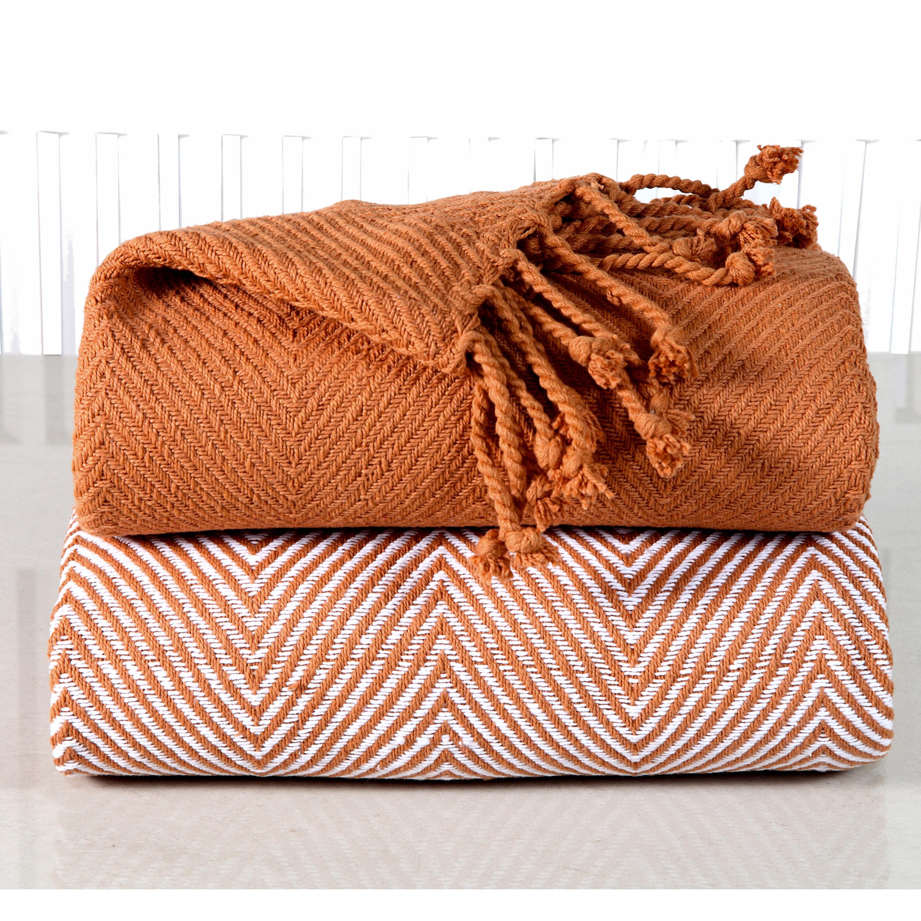 Affinity Home Collection Elegancia Cotton Chevron Throw Blanket ...