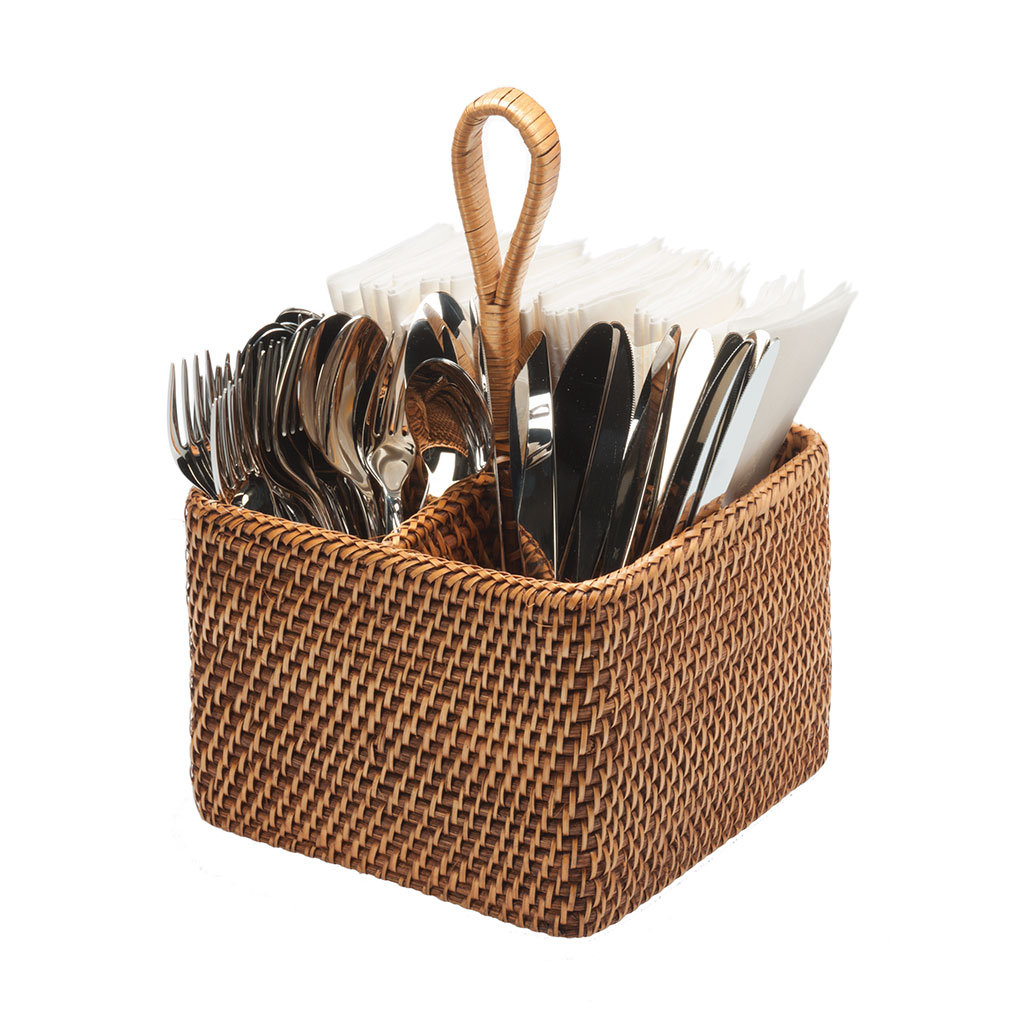Kouboo Rattan Bottle and Silverware Caddy Basket & Reviews Wayfair