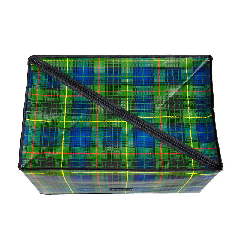 Breaking Plaid Junque Trunk Collapsible Open Rectangular Storage Bin