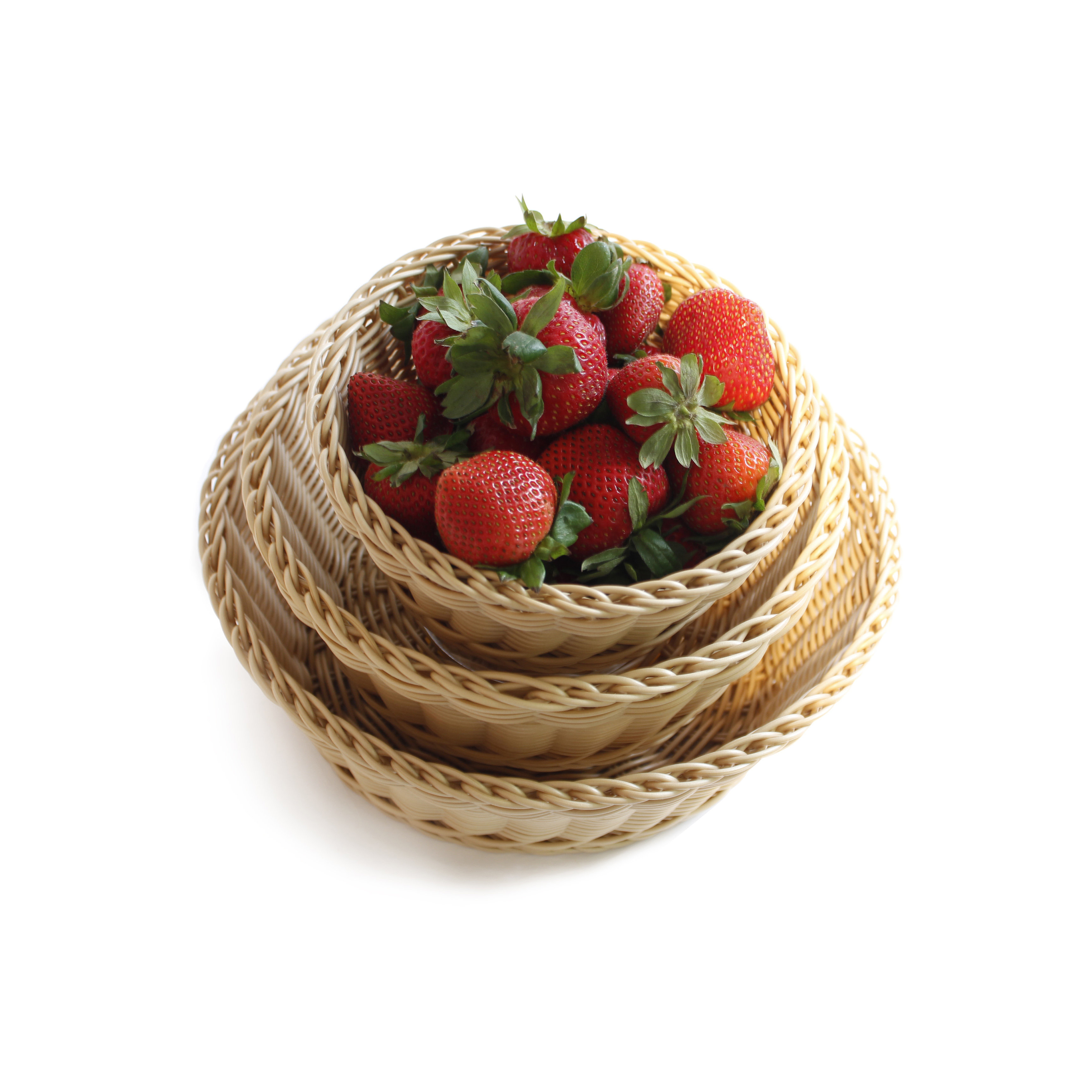 Neoflam Plasket 3Piece PolyWicker Round Basket Set & Reviews Wayfair