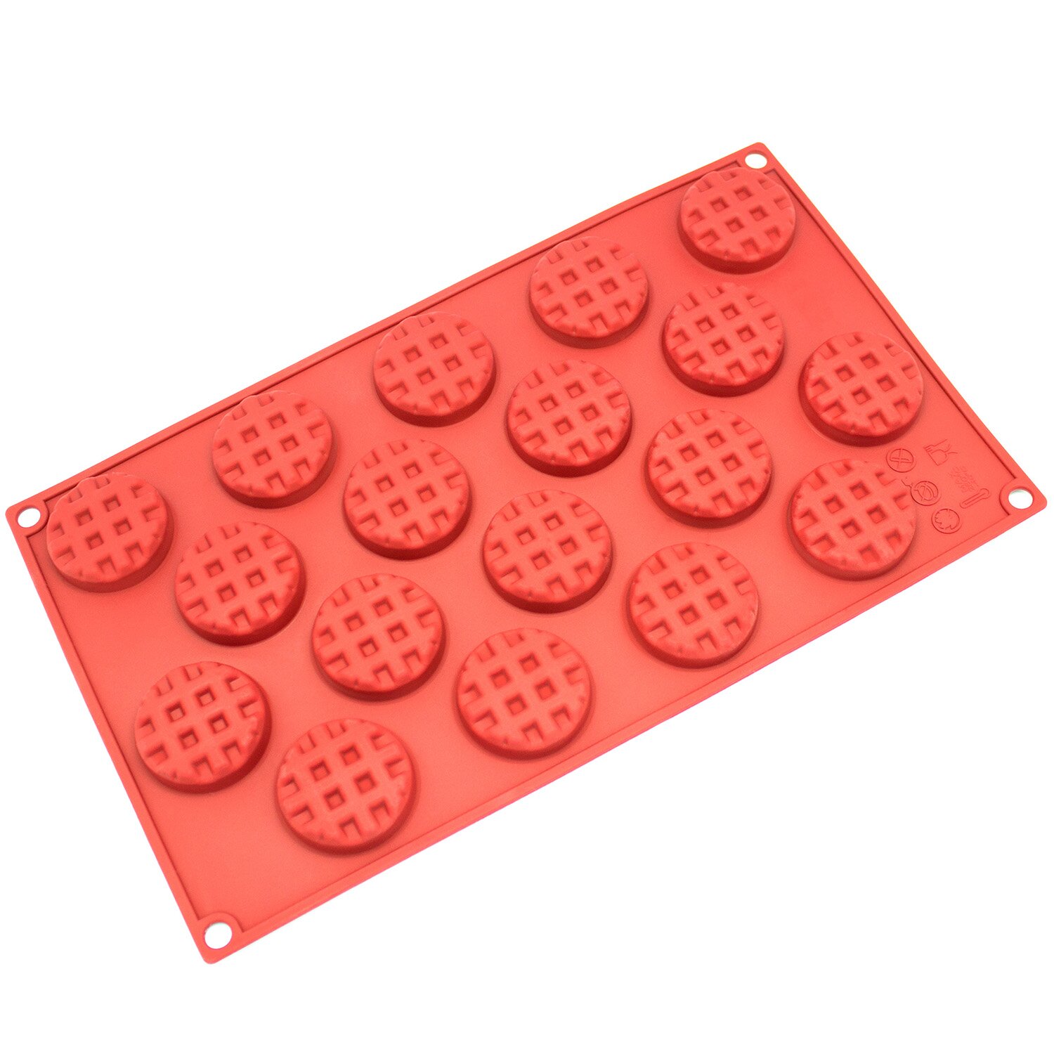 18 Cavity Mini Round Waffle Silicone Mold Pan by Freshware