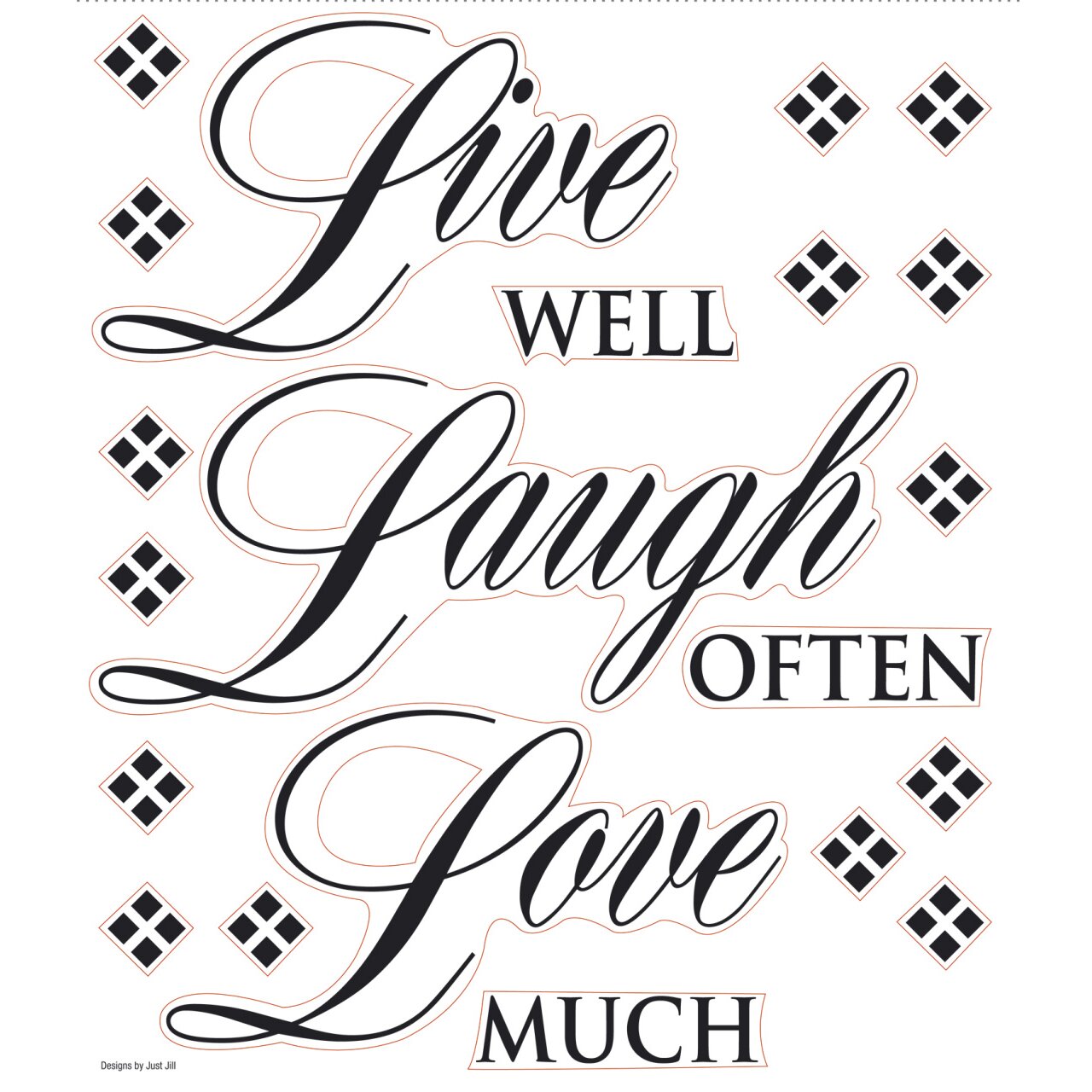 Live Well Laugh ten Love Much Quote Wall Decal 0033SSWH