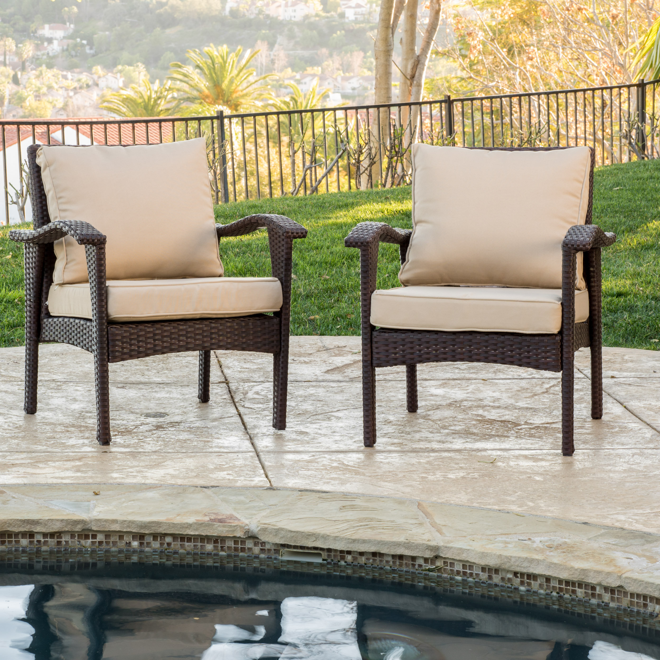 Alcott Hill Wicker Club Chairs with Cushions & Reviews Wayfair