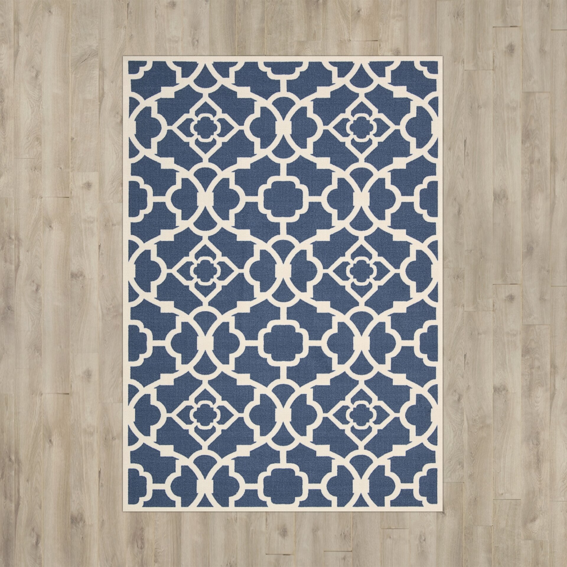 Alcott Hill Kenton Indoor/Outdoor Blue & White Area Rug & Reviews Wayfair