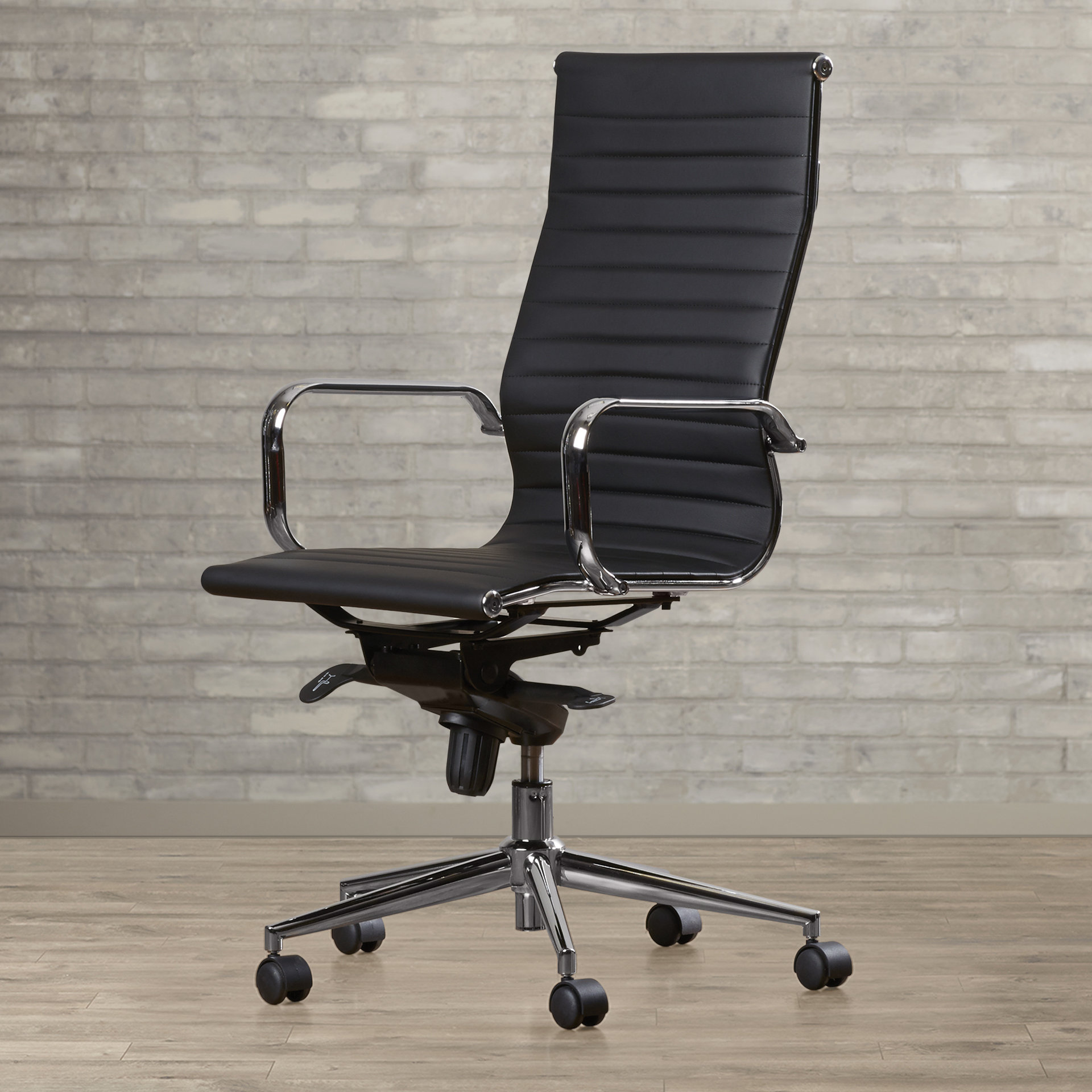 Brayden Studio Kingston HighBack Leather Office Chair with Arms