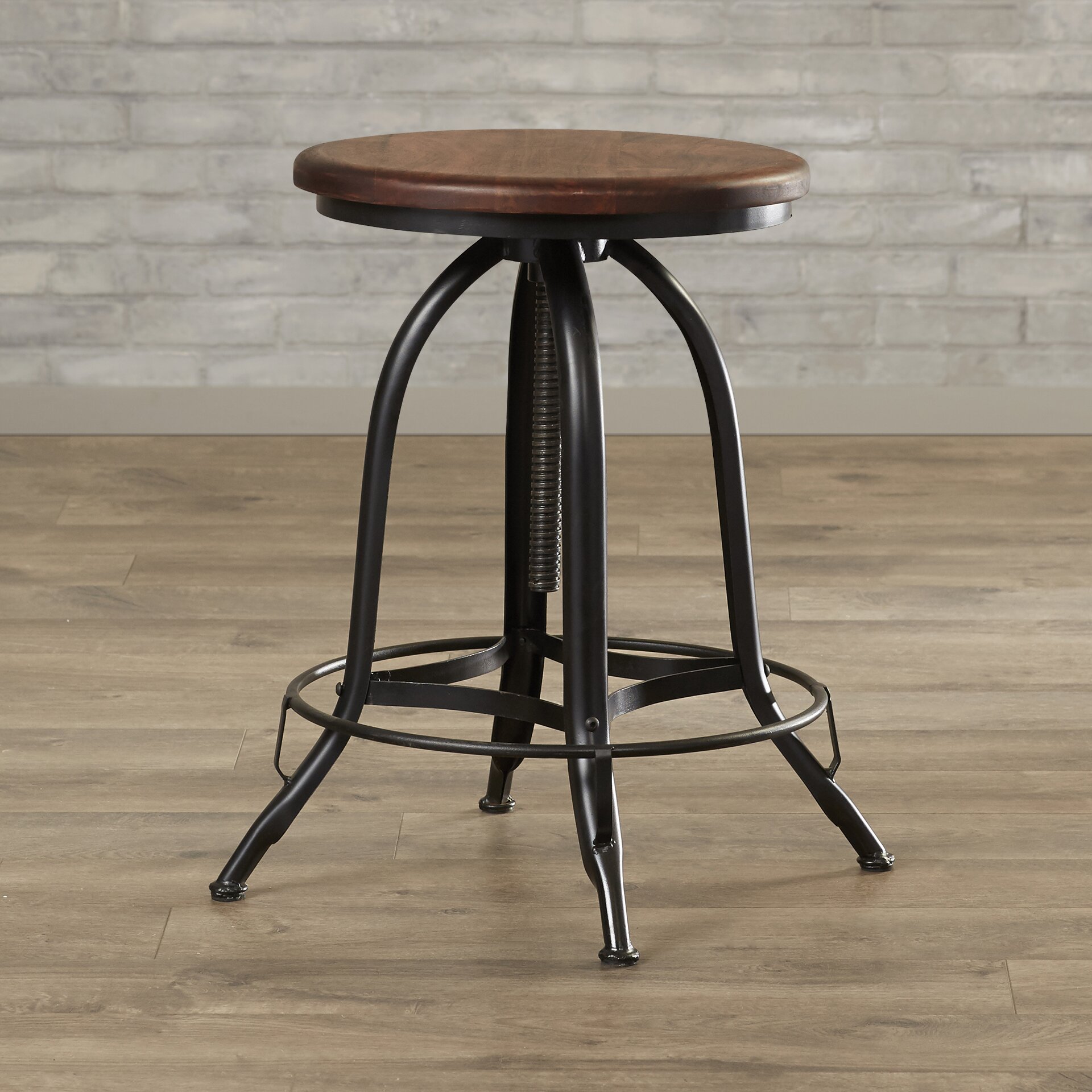 Brayden Studio Cage Adjustable Height Swivel Bar Stool