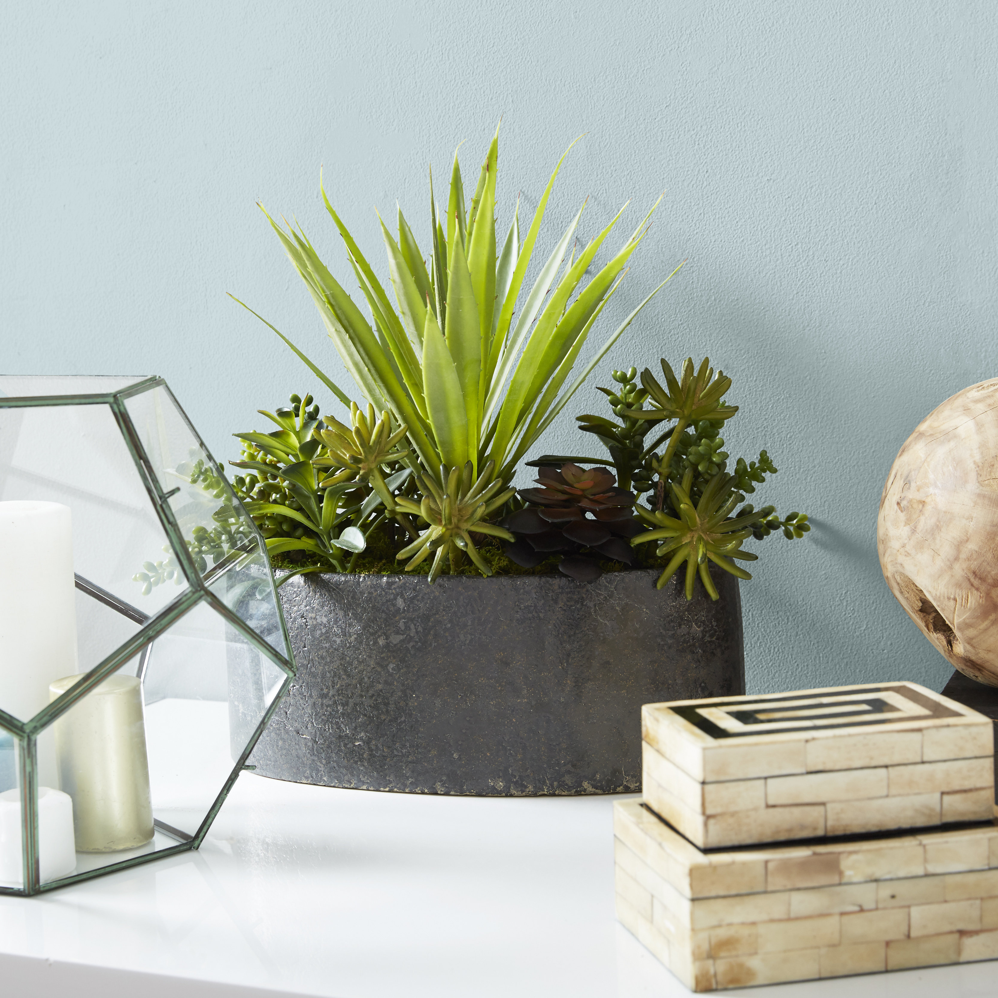 Brayden Studio Artificial Succulent Garden Desk Top Plant