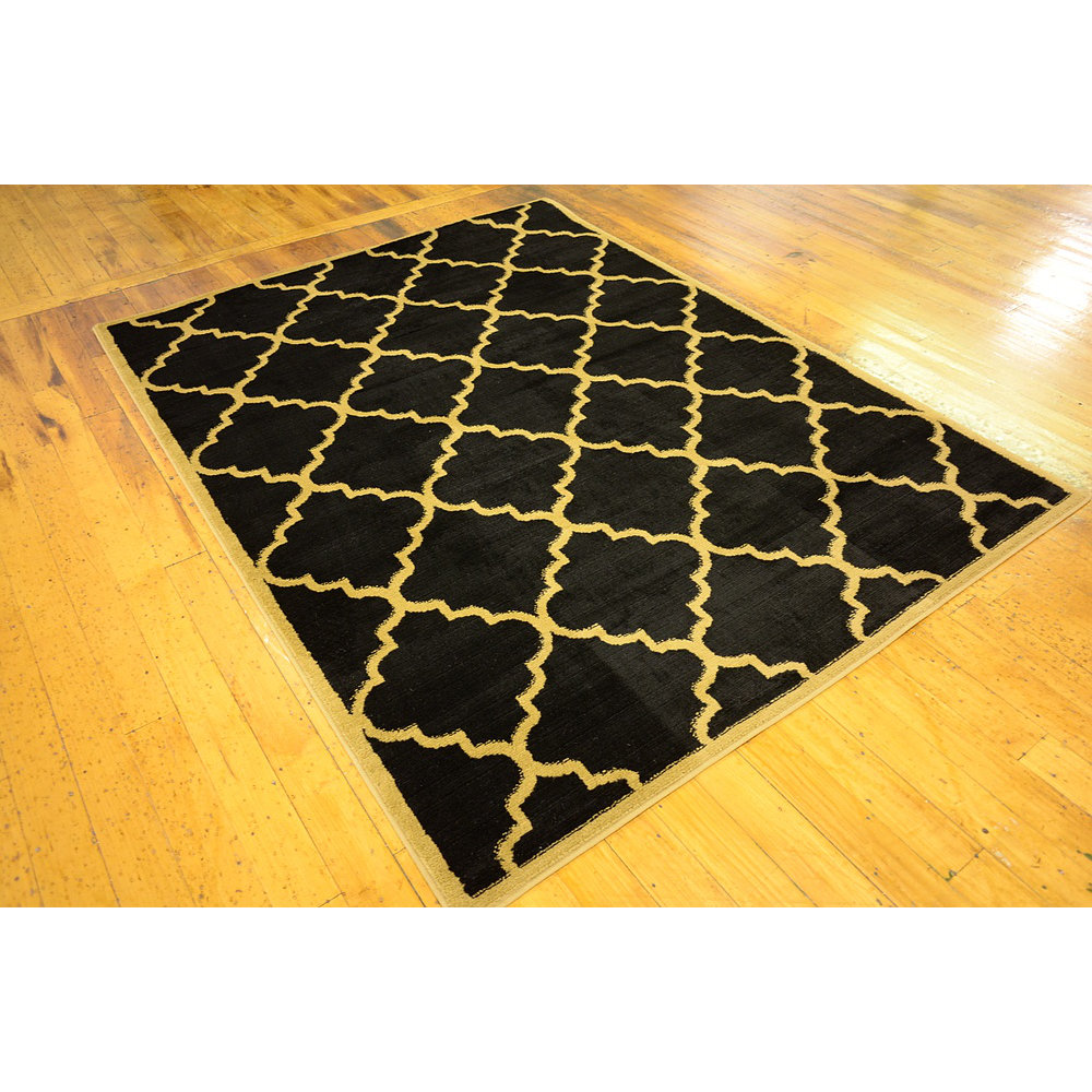 Trellis Black/Gold Area Rug Wayfair