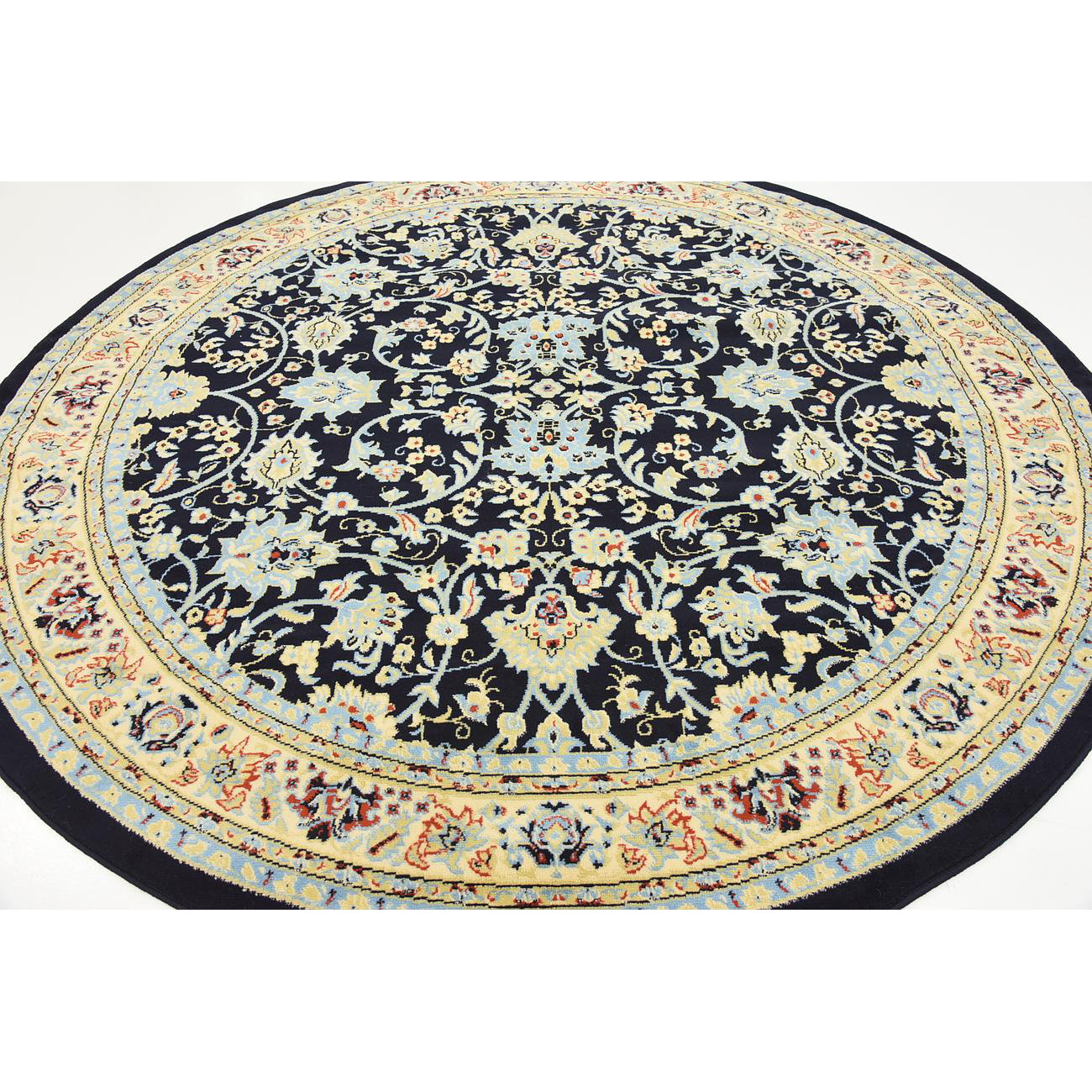 Unique Loom Kashan Navy Blue Area Rug & Reviews Wayfair