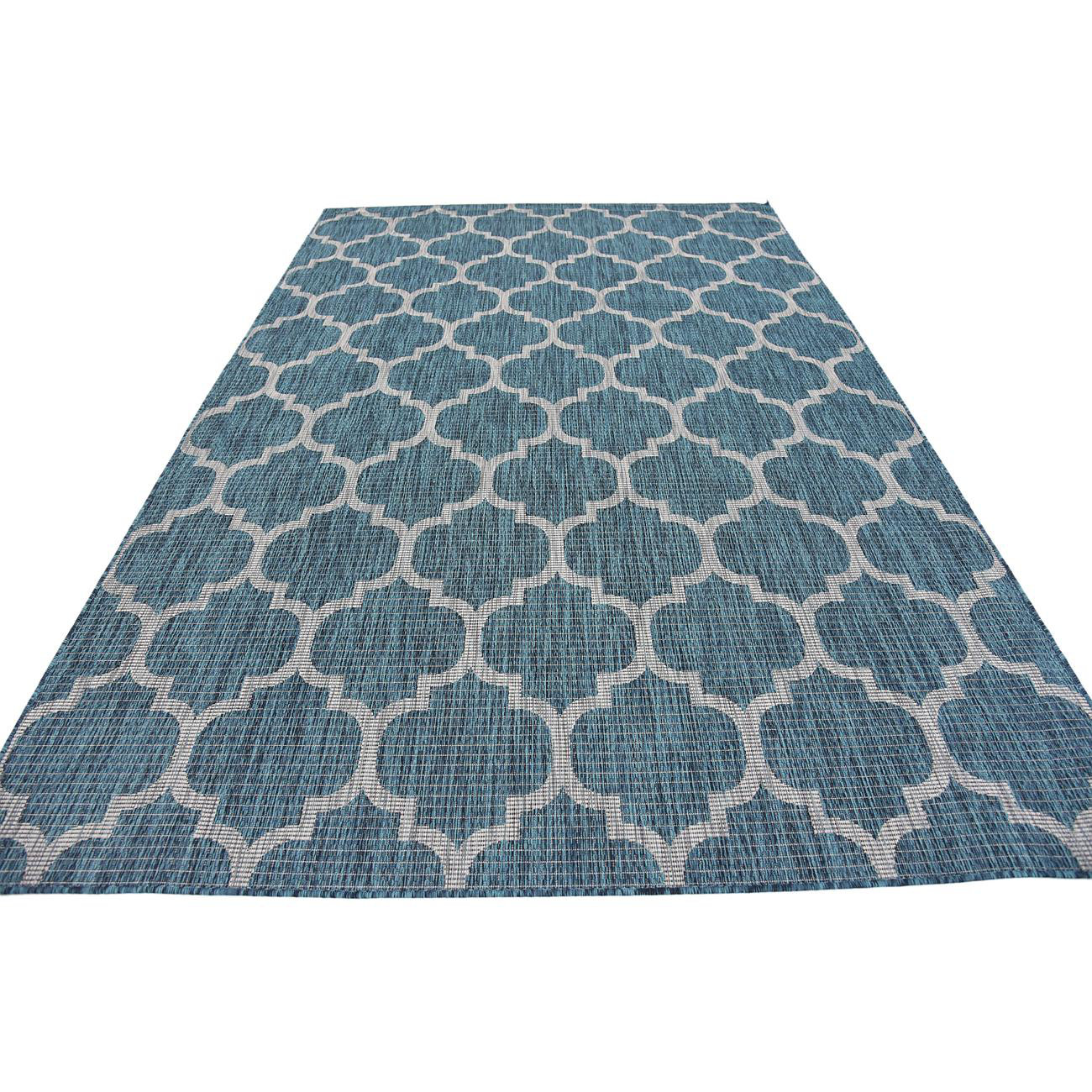 Unique Loom Teal Outdoor Area Rug & Reviews Wayfair