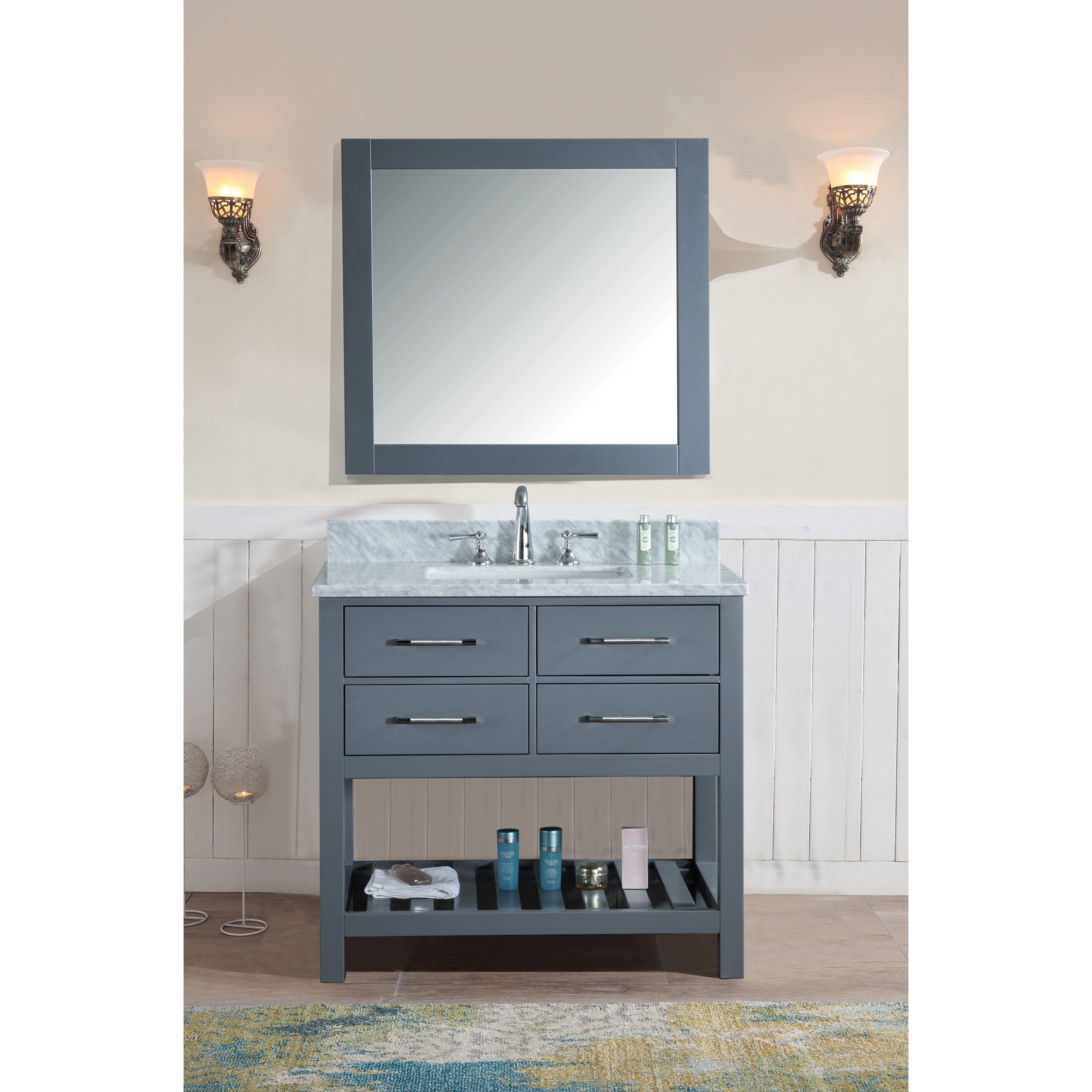 Ari Kitchen & Bath Manhattan 36" Single Bathroom Vanity Set with Mirror