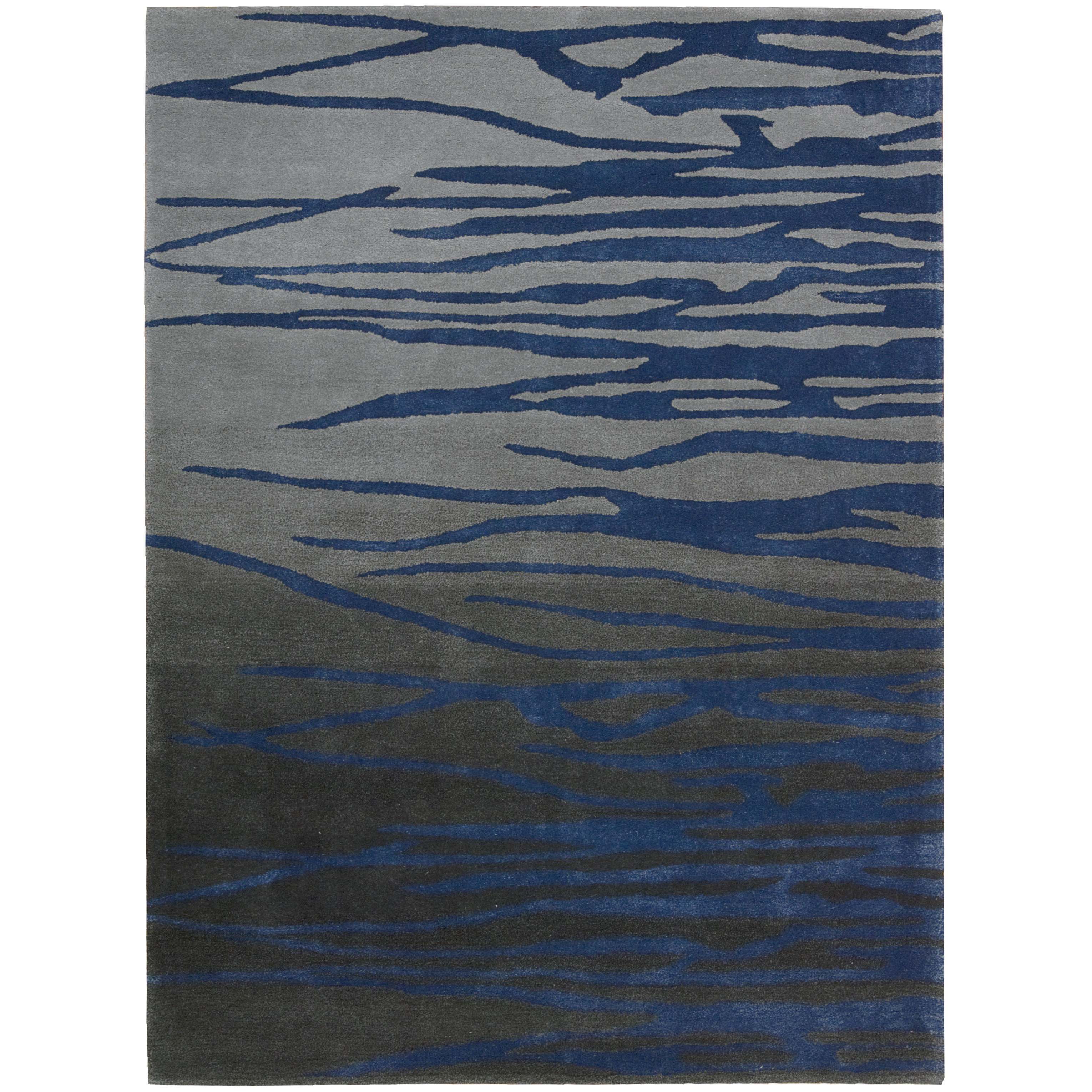 Lakeside Grey/Navy Rug Wayfair