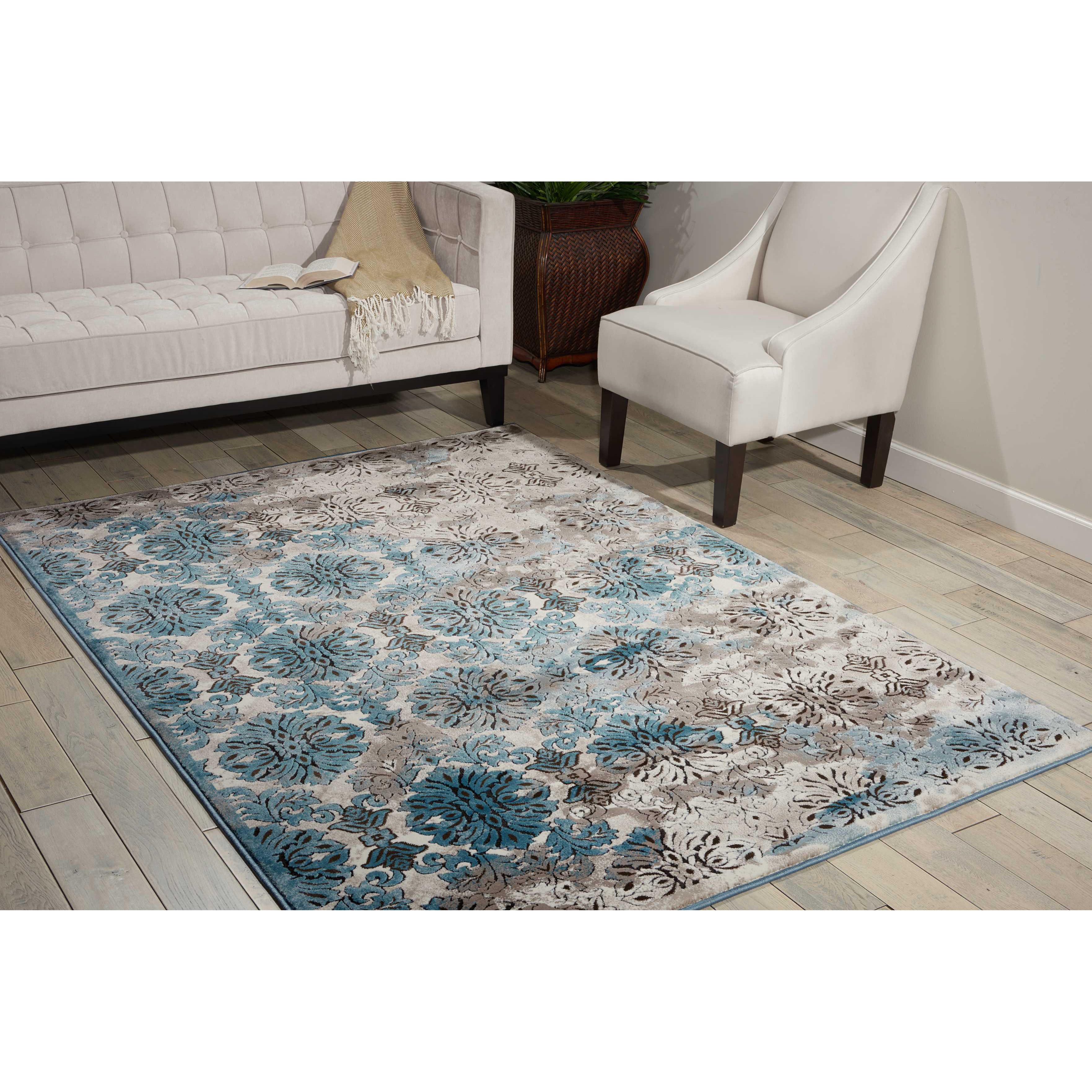 Karma Ivory/Blue Area Rug Wayfair