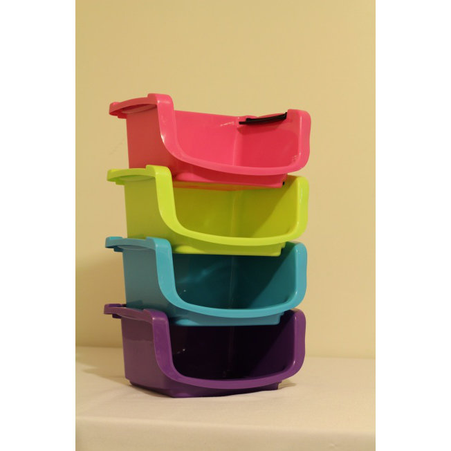 Plastic Stackable Storage Basket Organizer Tray Open Bin Wayfair