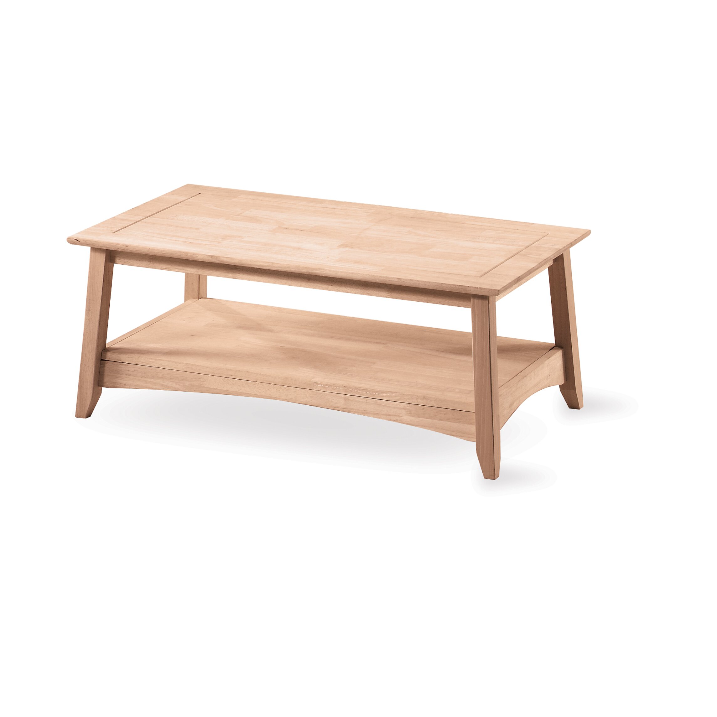 Unfinished Wood Bombay Tall Coffee Table by International Concepts