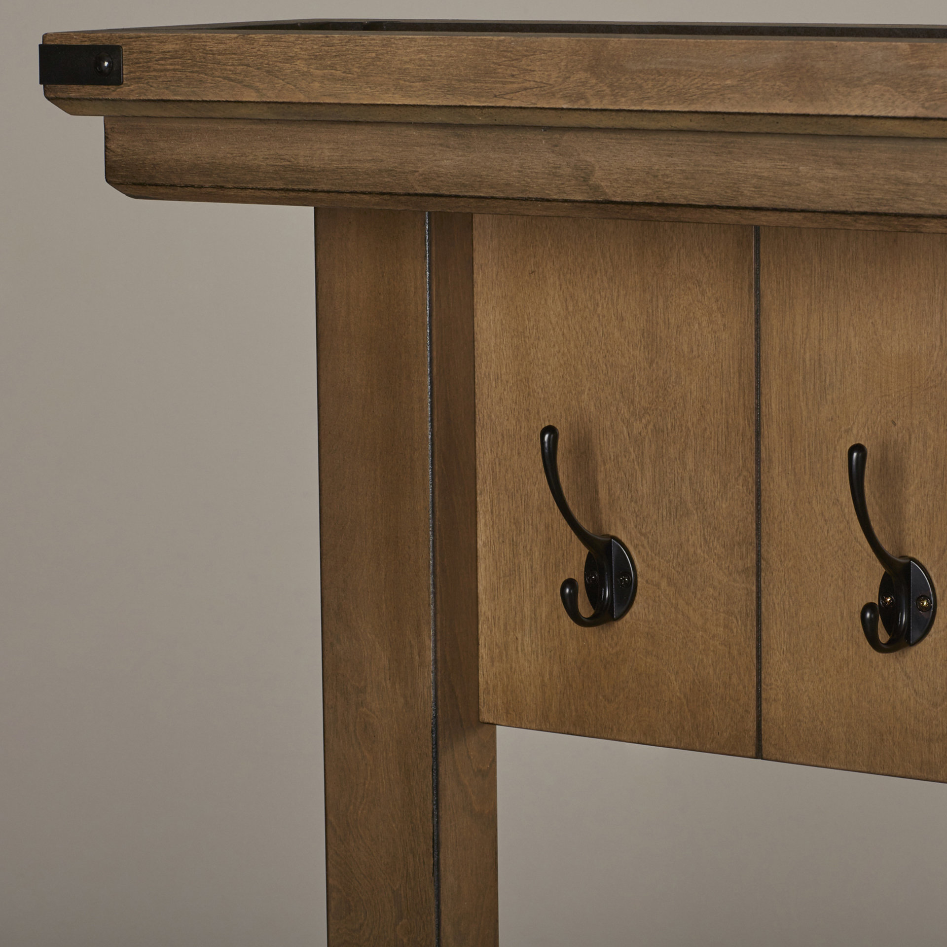 August Grove Andora Wood Veneer Entryway Hall Tree with Storage Bench