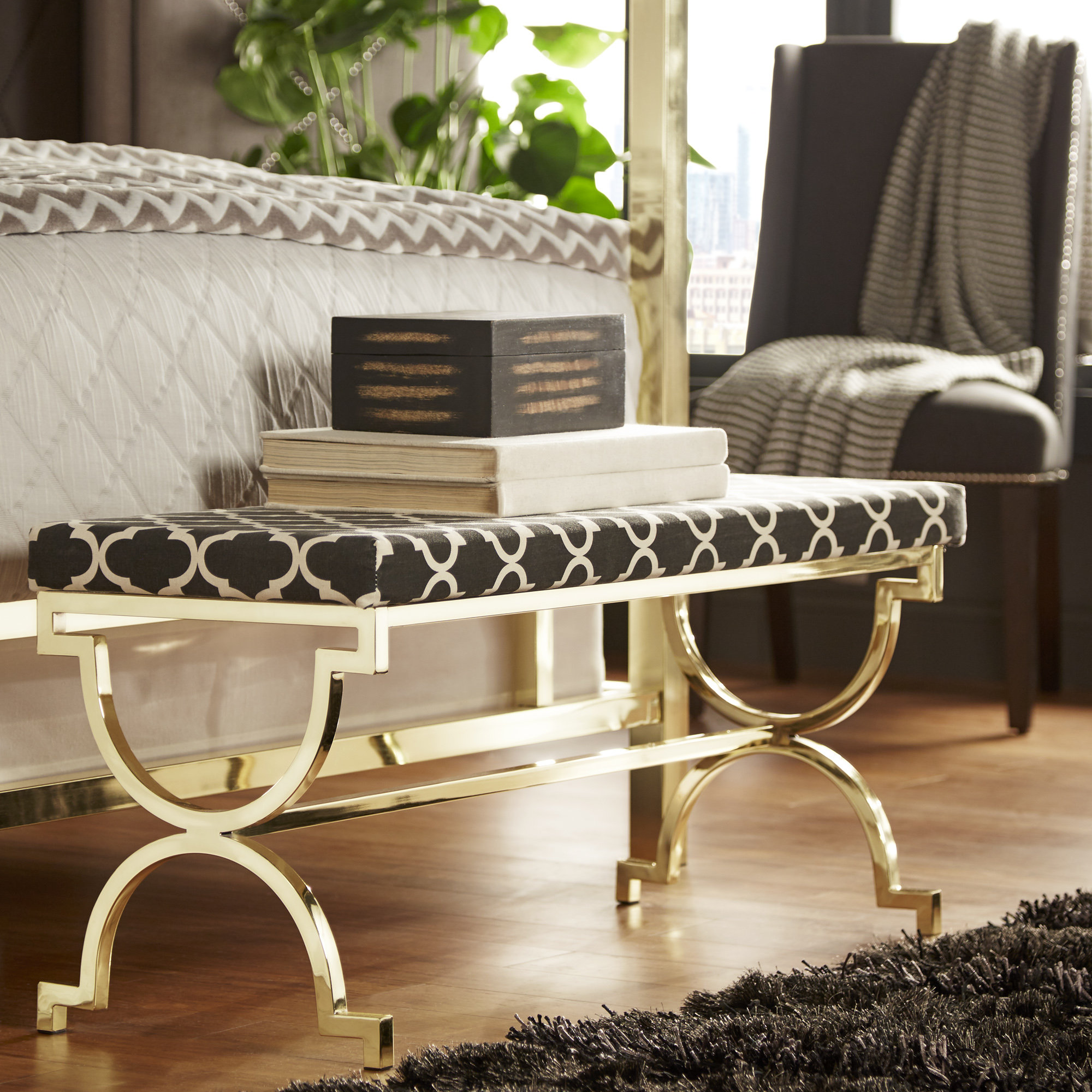 House of Hampton Inge Metal Bedroom Bench & Reviews Wayfair