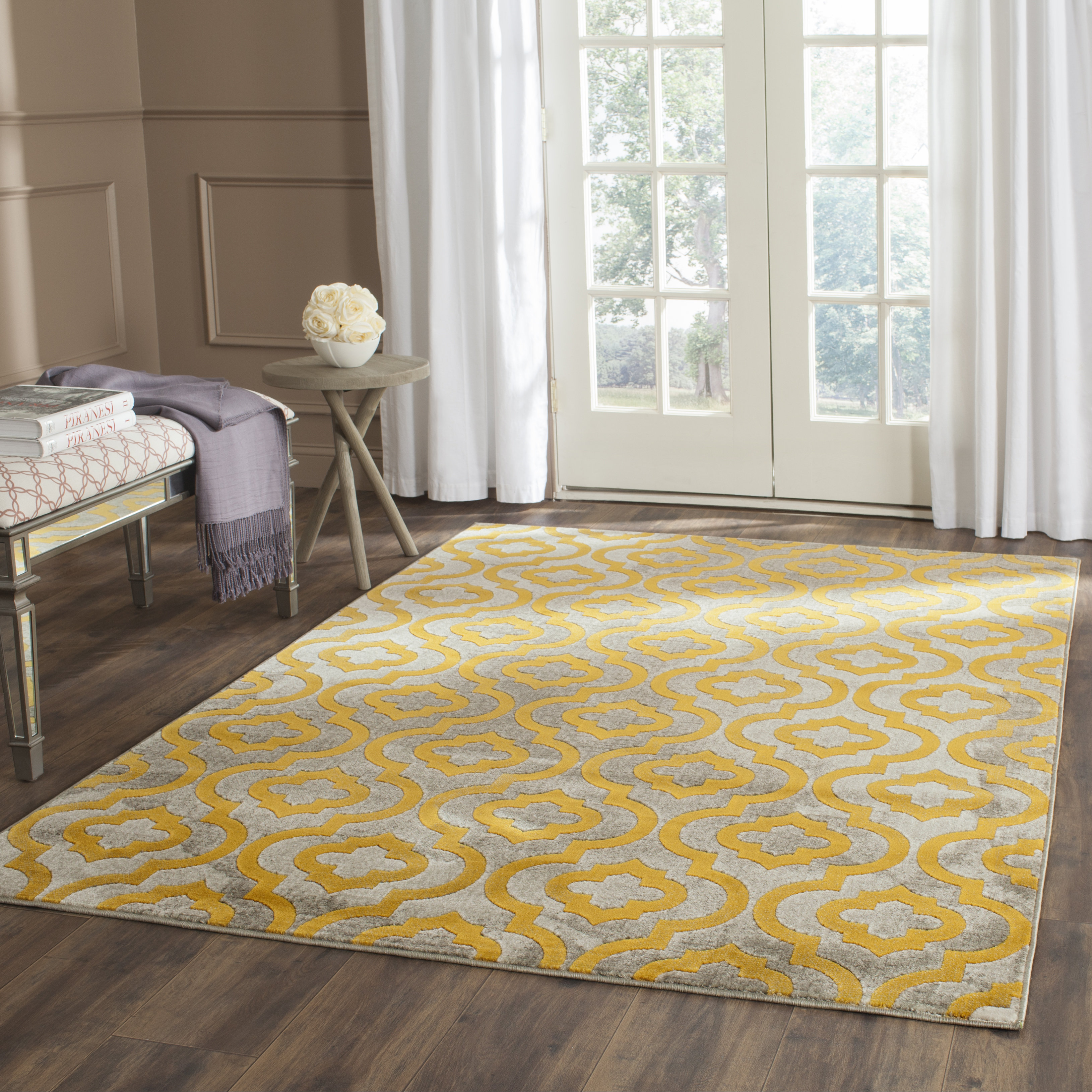 House of Hampton Krenwik Light Gray/Yellow Area Rug & Reviews Wayfair