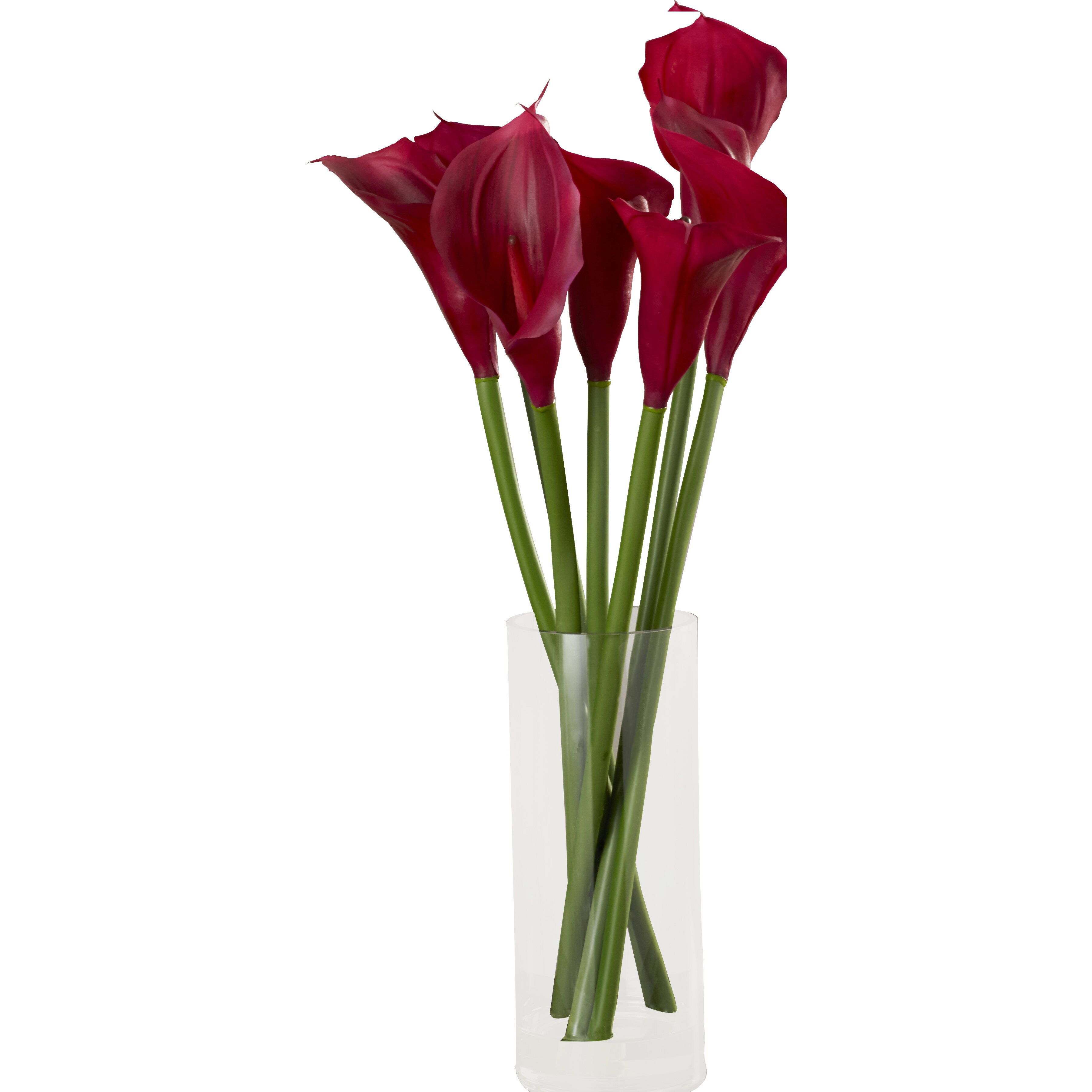 House of Hampton Floral Calla Lilies in Acryllic Water Vase & Reviews ...