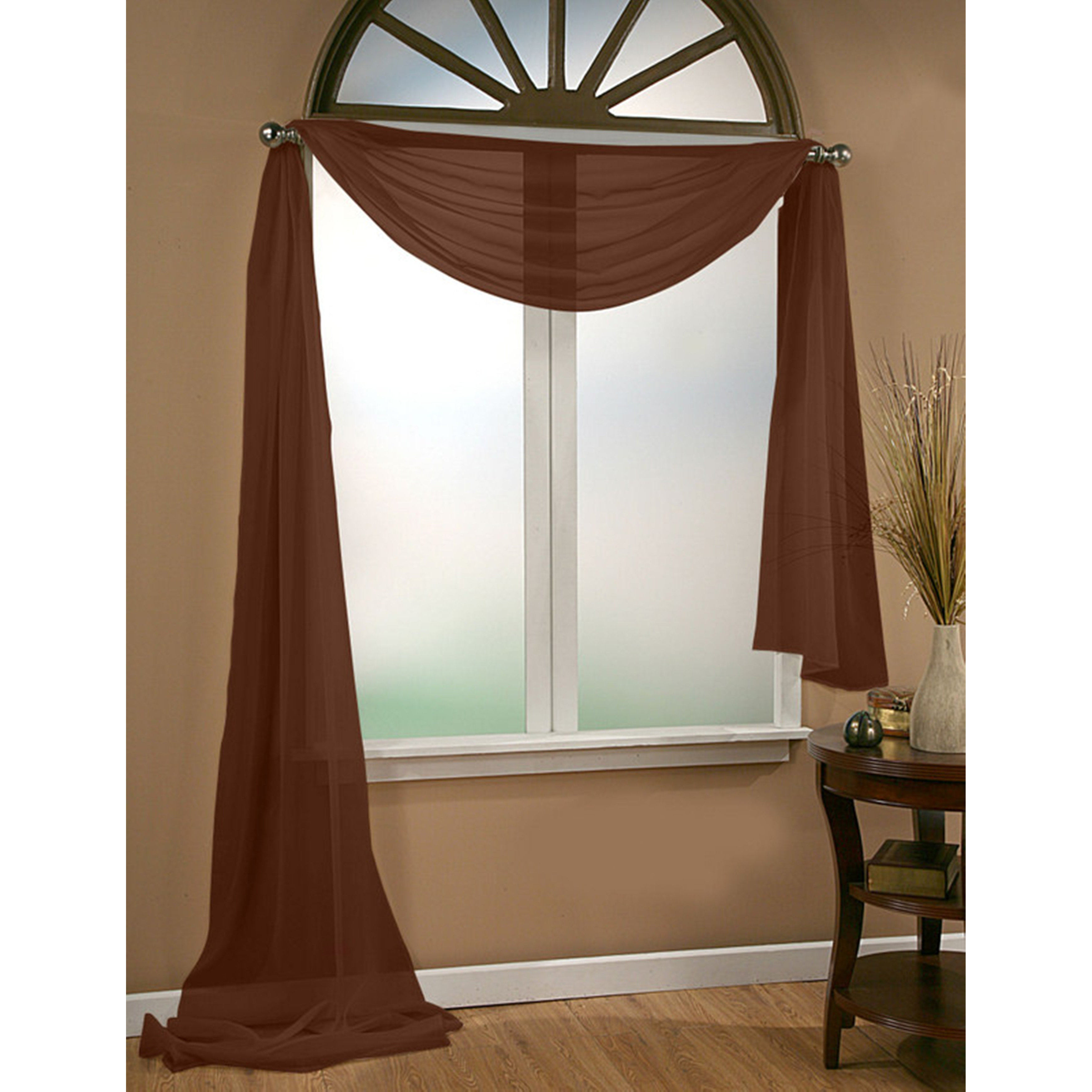 House of Hampton Salles Sheer Window Scarf Curtain Valance & Reviews