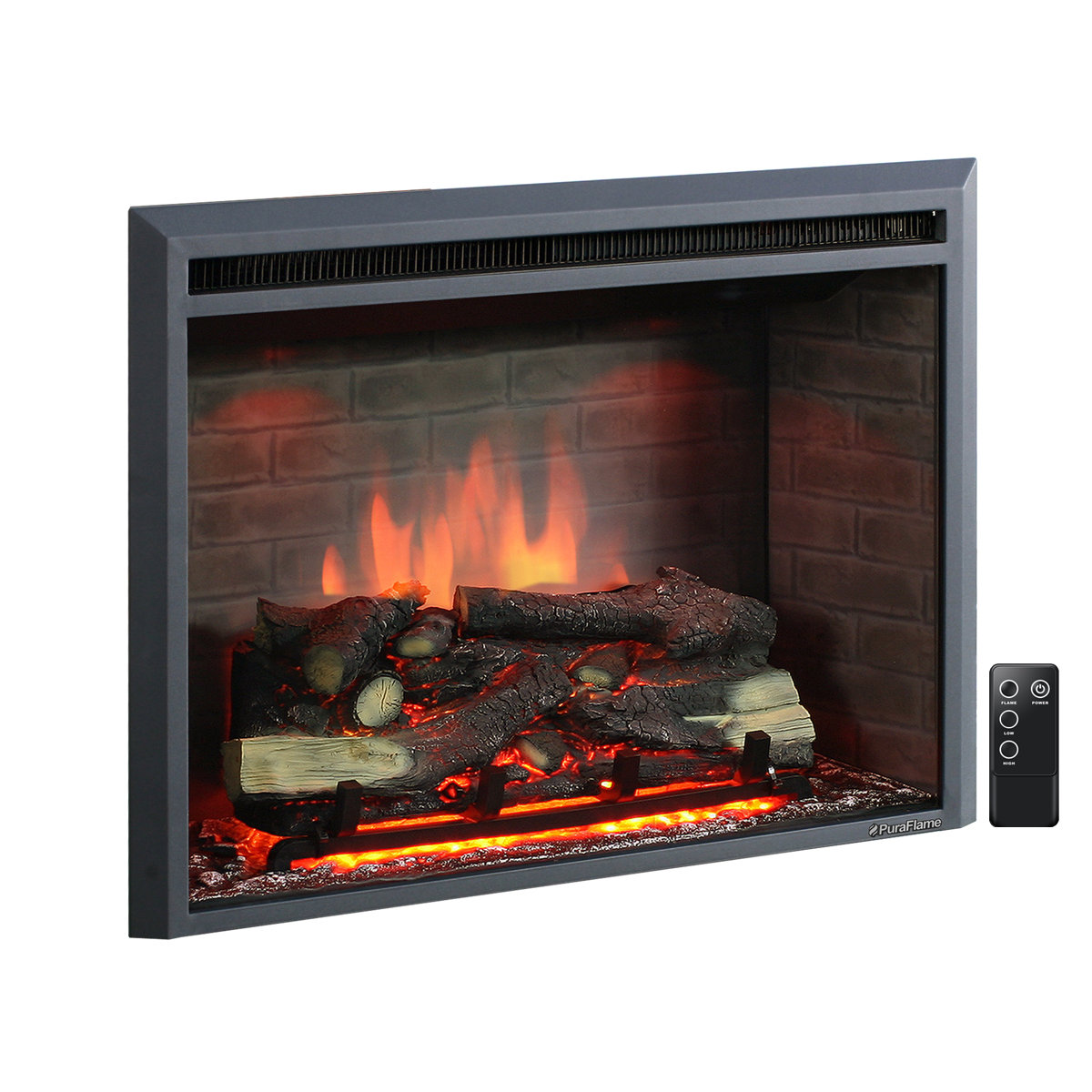 Puraflame 33" Black 750/1500W Western Electric Fireplace Insert