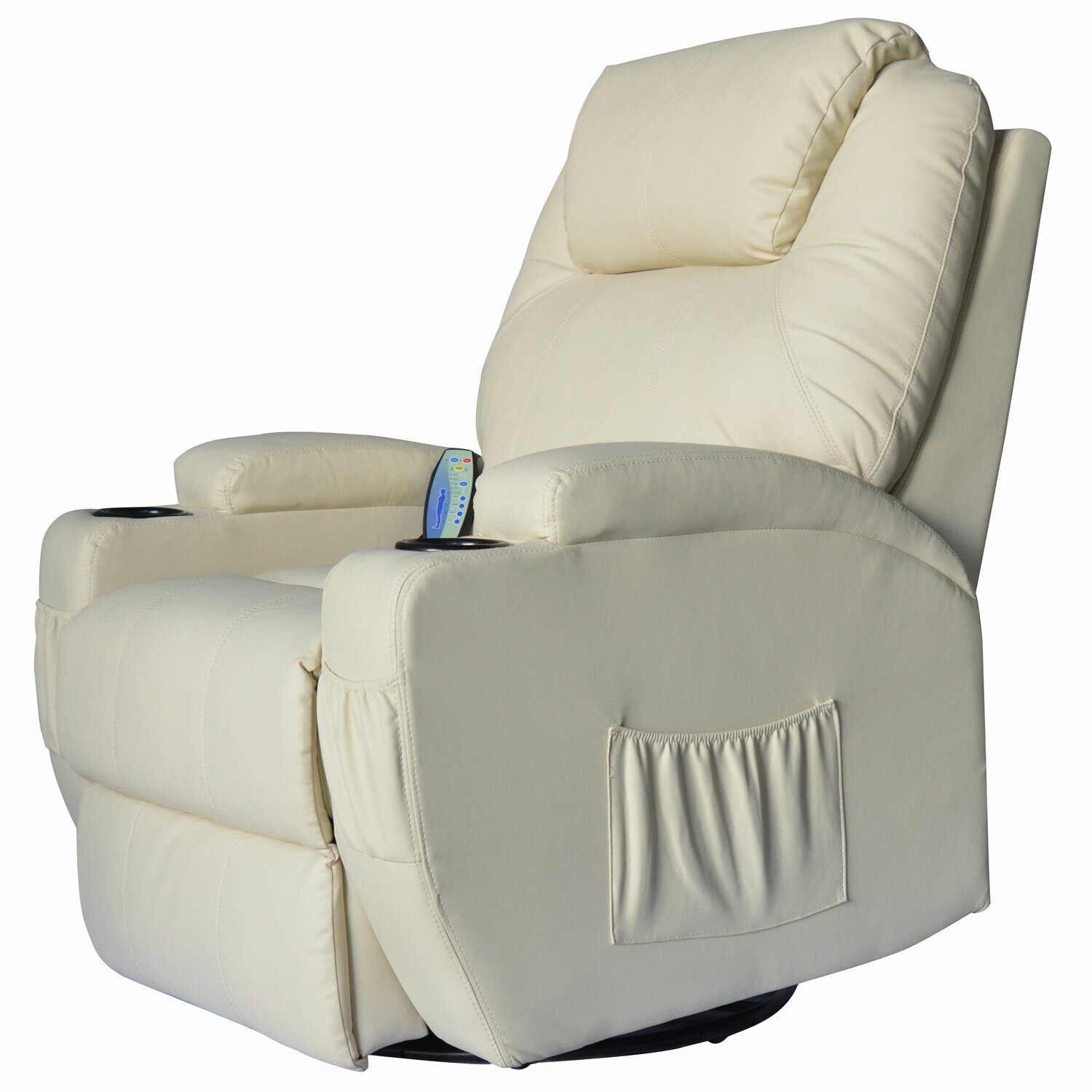 Outsunny HomCom Deluxe Heated Vibrating PU Leather Massage Recliner ...