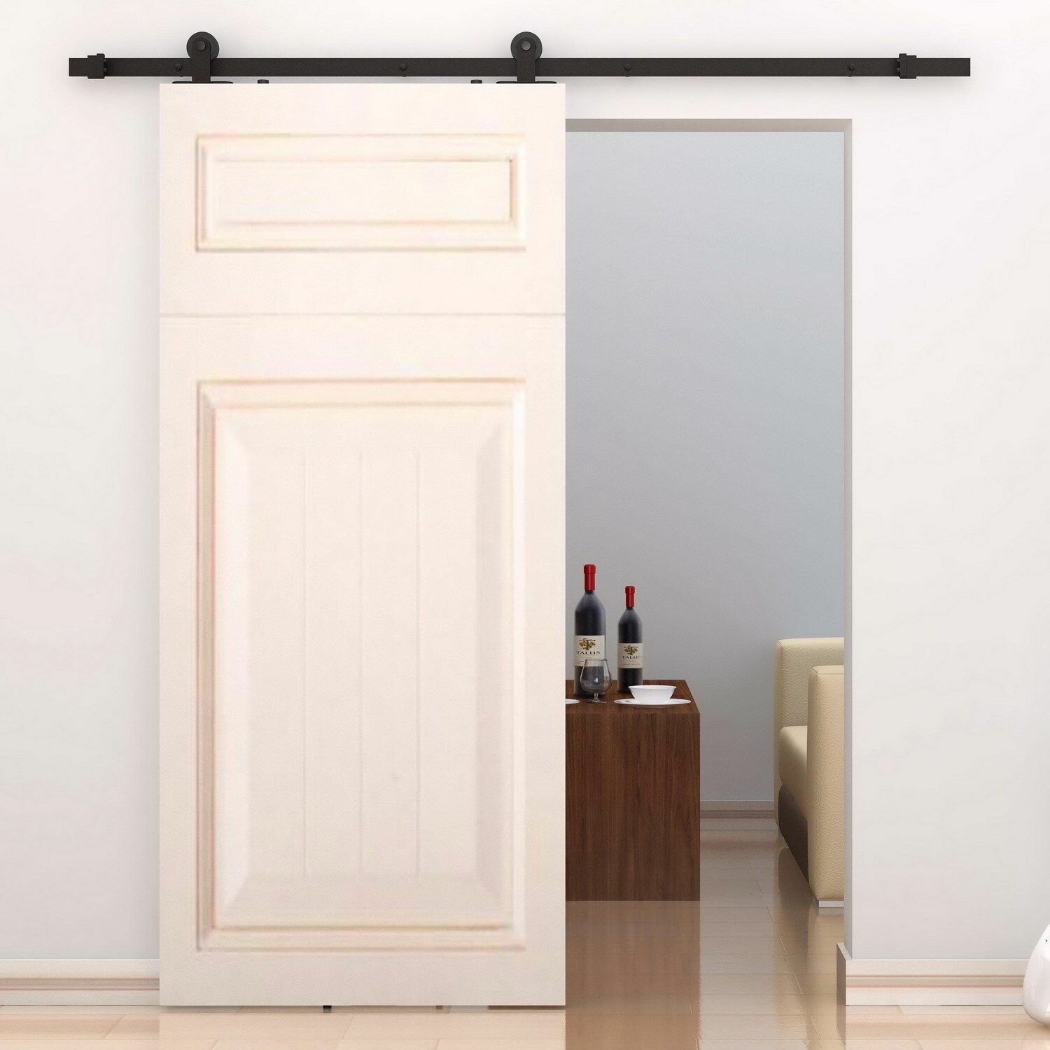 HomCom Interior  Sliding Barn  Door  Kit  Hardware  Set 