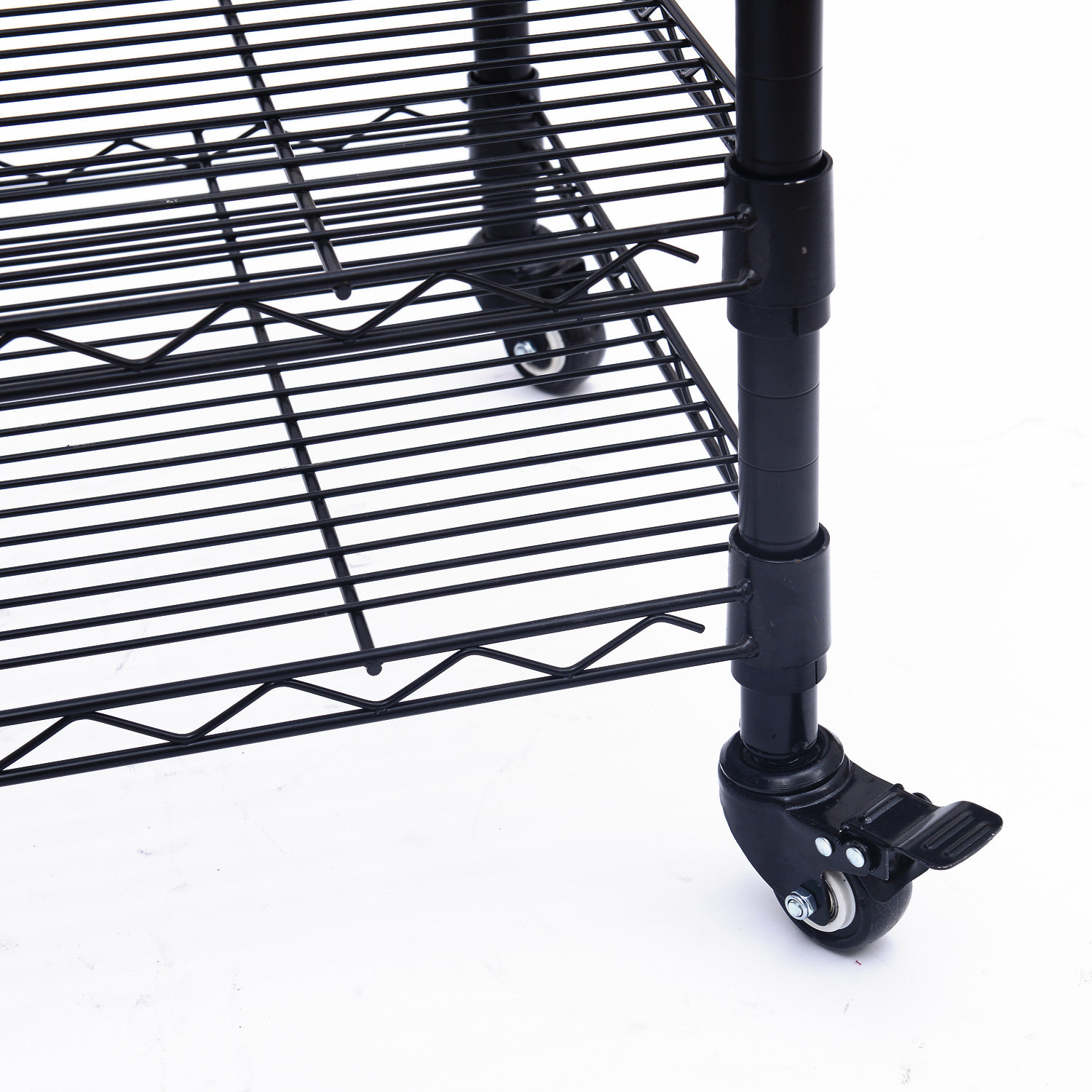 17.75" Deep 3 Tier Rolling Storage Closet Shelf Organizer