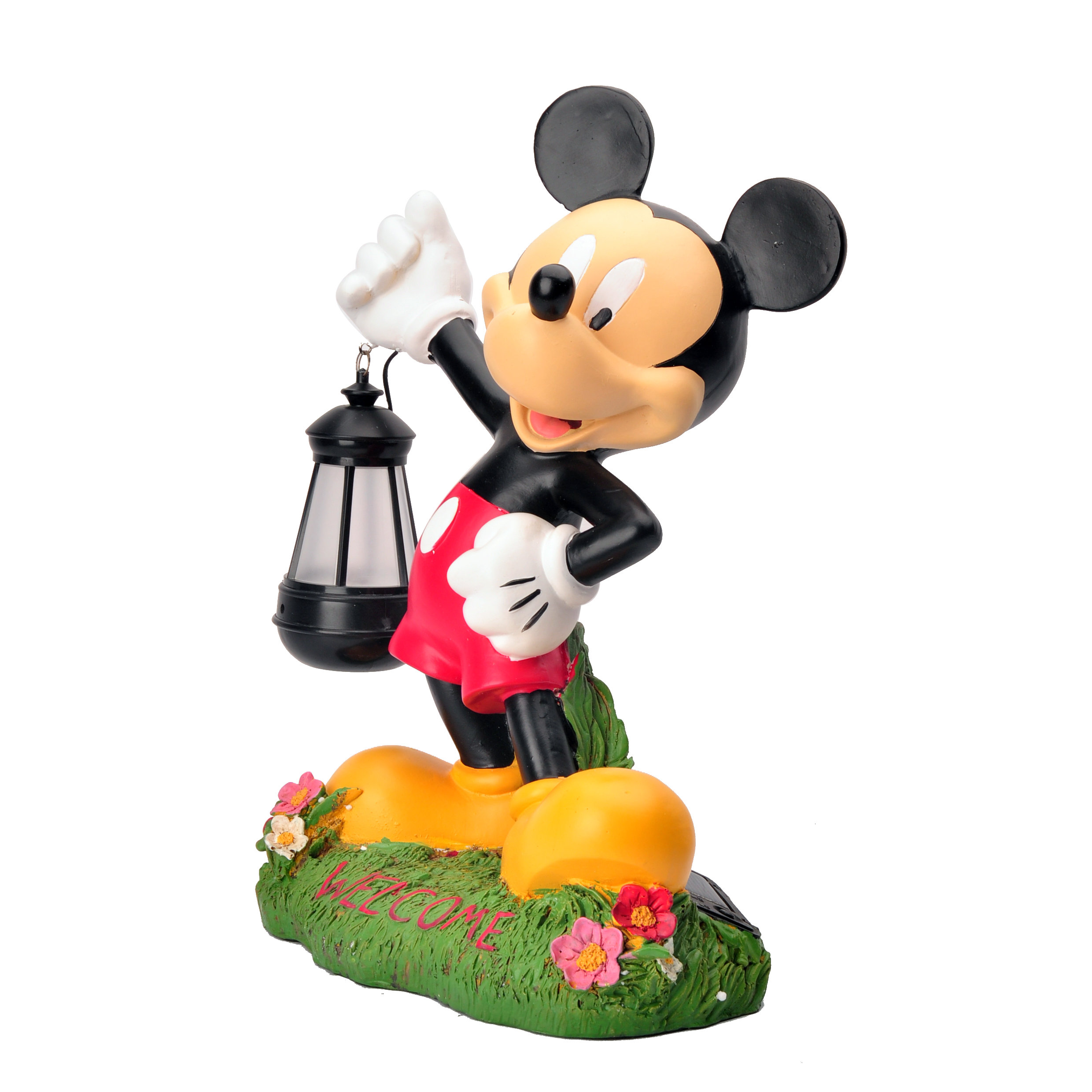 mickey mouse solar garden statue