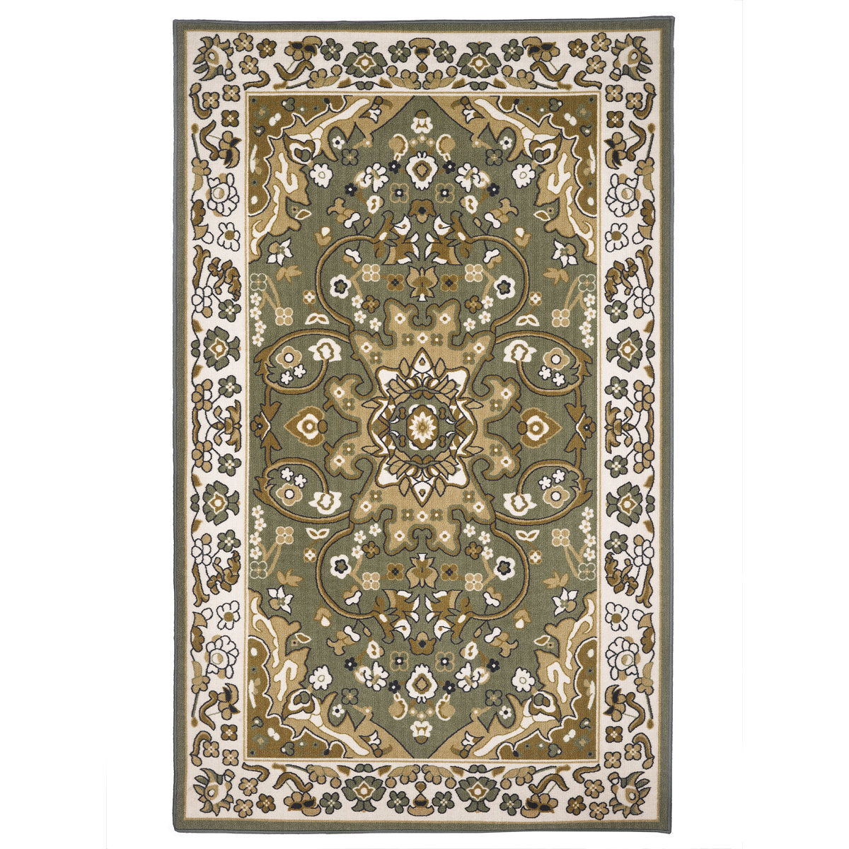EverythingHome Oriental Floral Olive Green/Beige Area Rug & Reviews