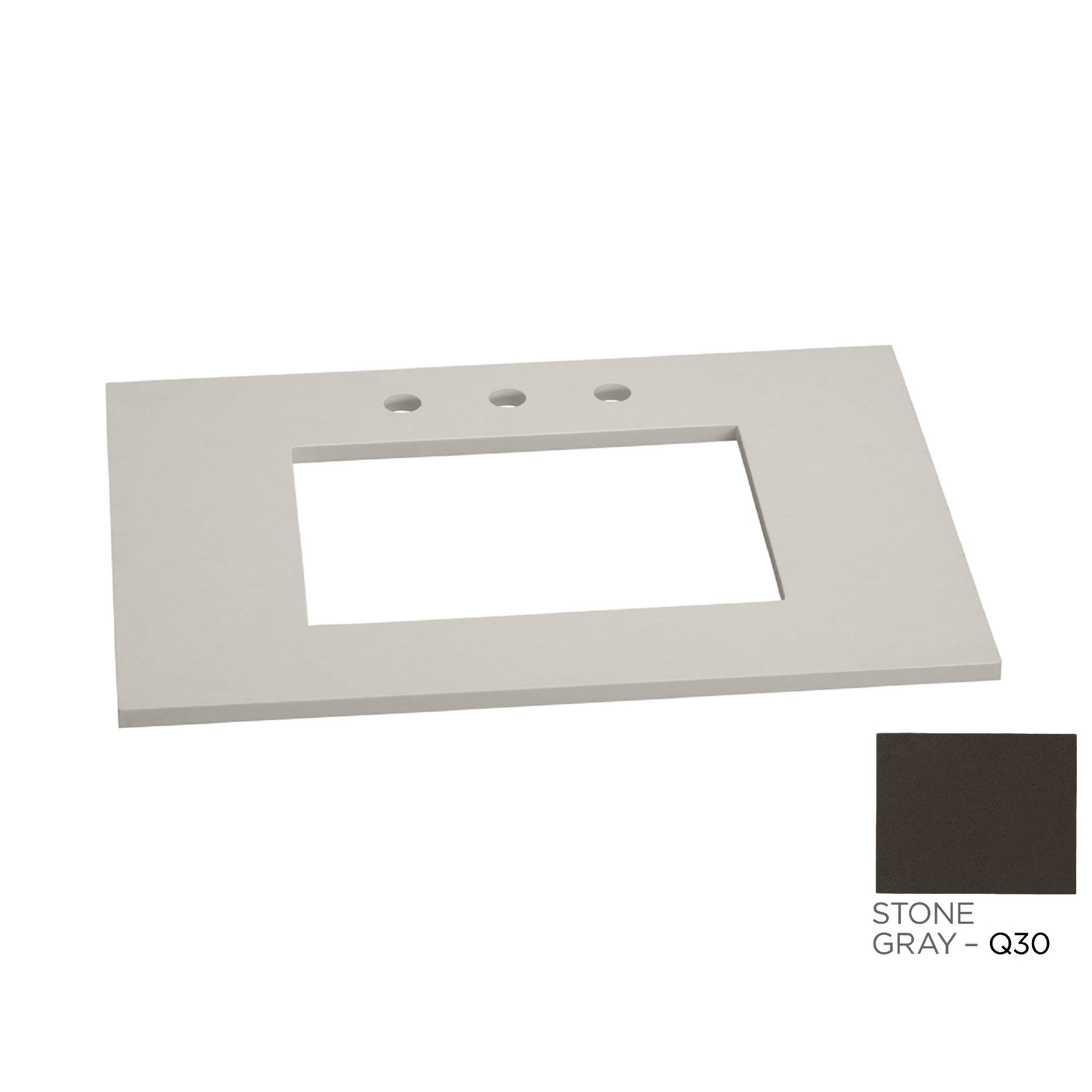 Ronbow Gray Vanity Top for Single Undermount Sink w/Widespread Faucet ...