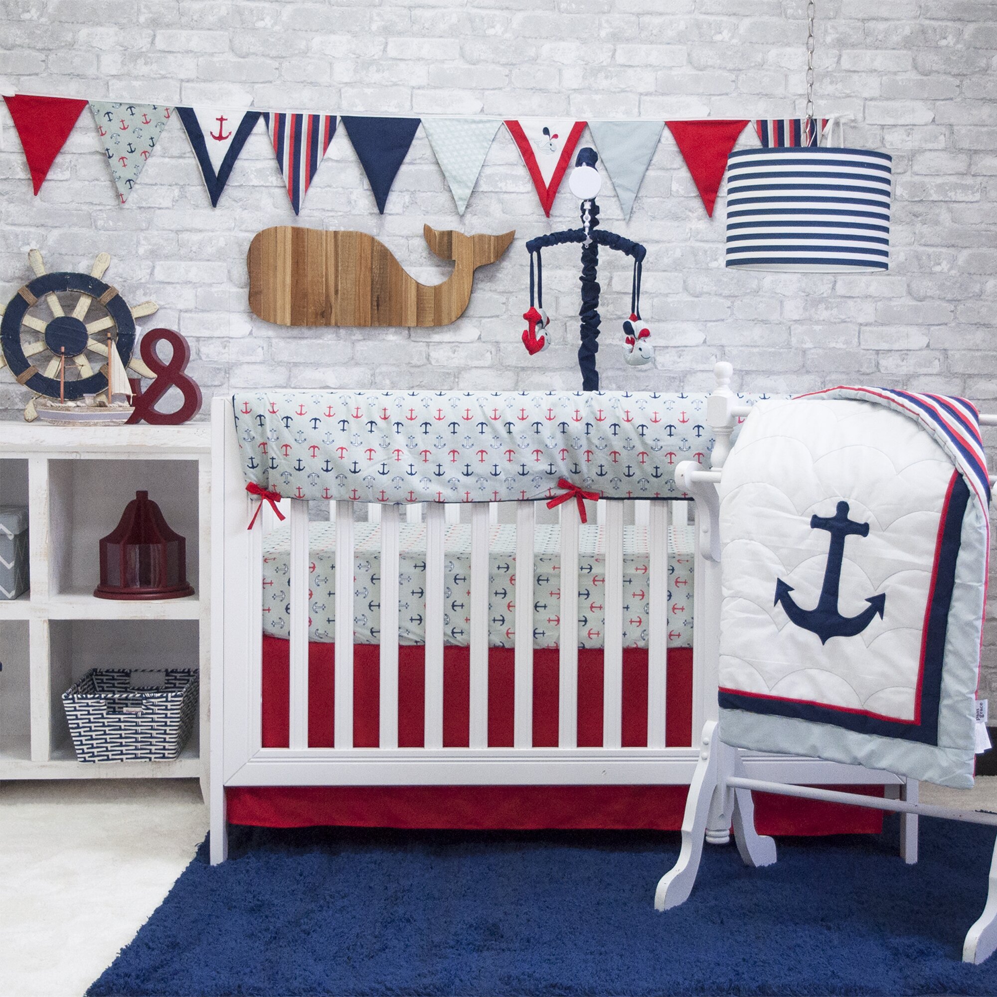 Pam Grace Creations Anchors Away 6 Piece Crib Bedding Set ...