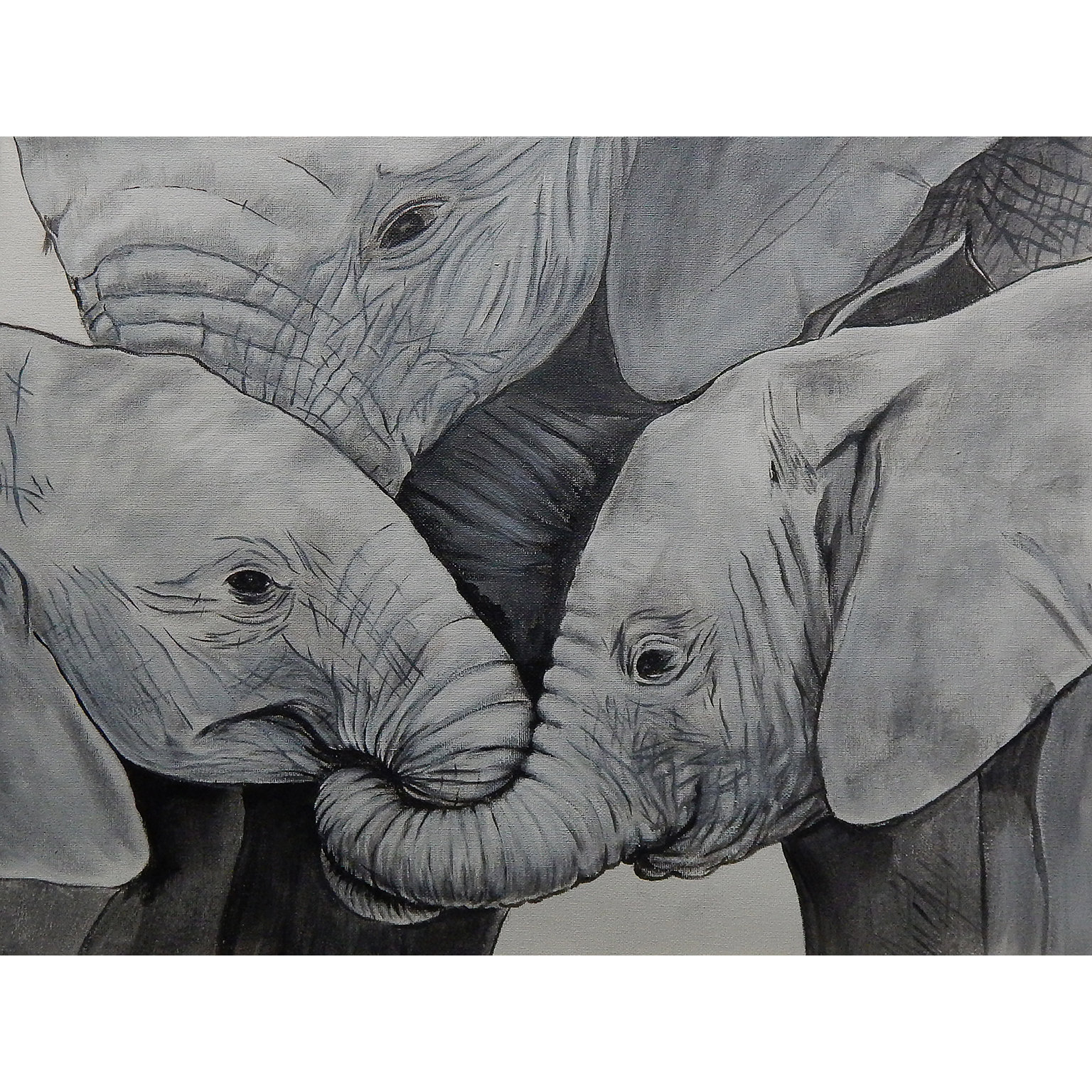 Buy Art For Less Elephant Trunk Love by Ed Capeau Painting Print on