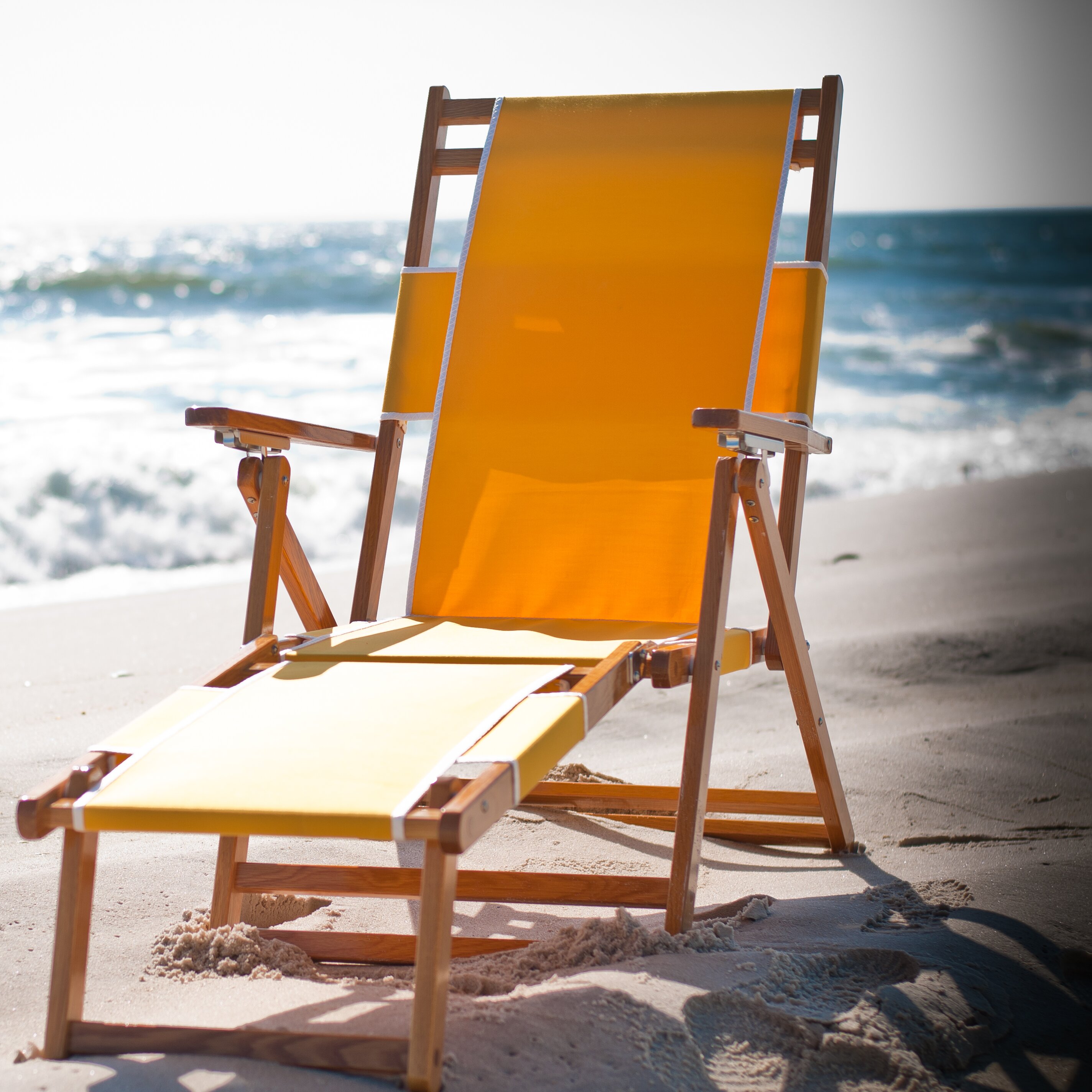 Breakwater Bay Portsville Oak Wood Commercial Grade Beach Chair ...