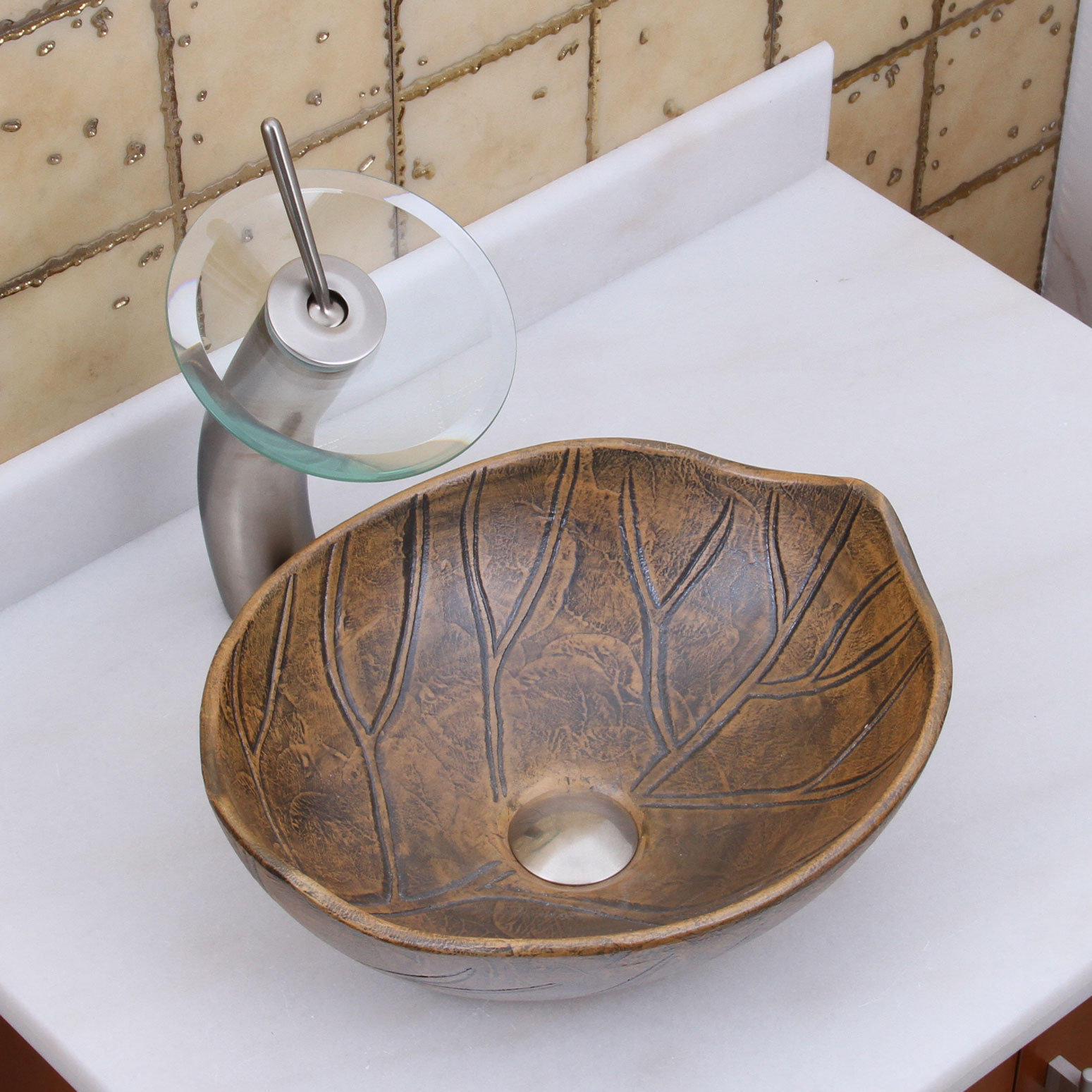 Elimaxs Autumn Leaf Vessel Bathroom Sink & Reviews Wayfair