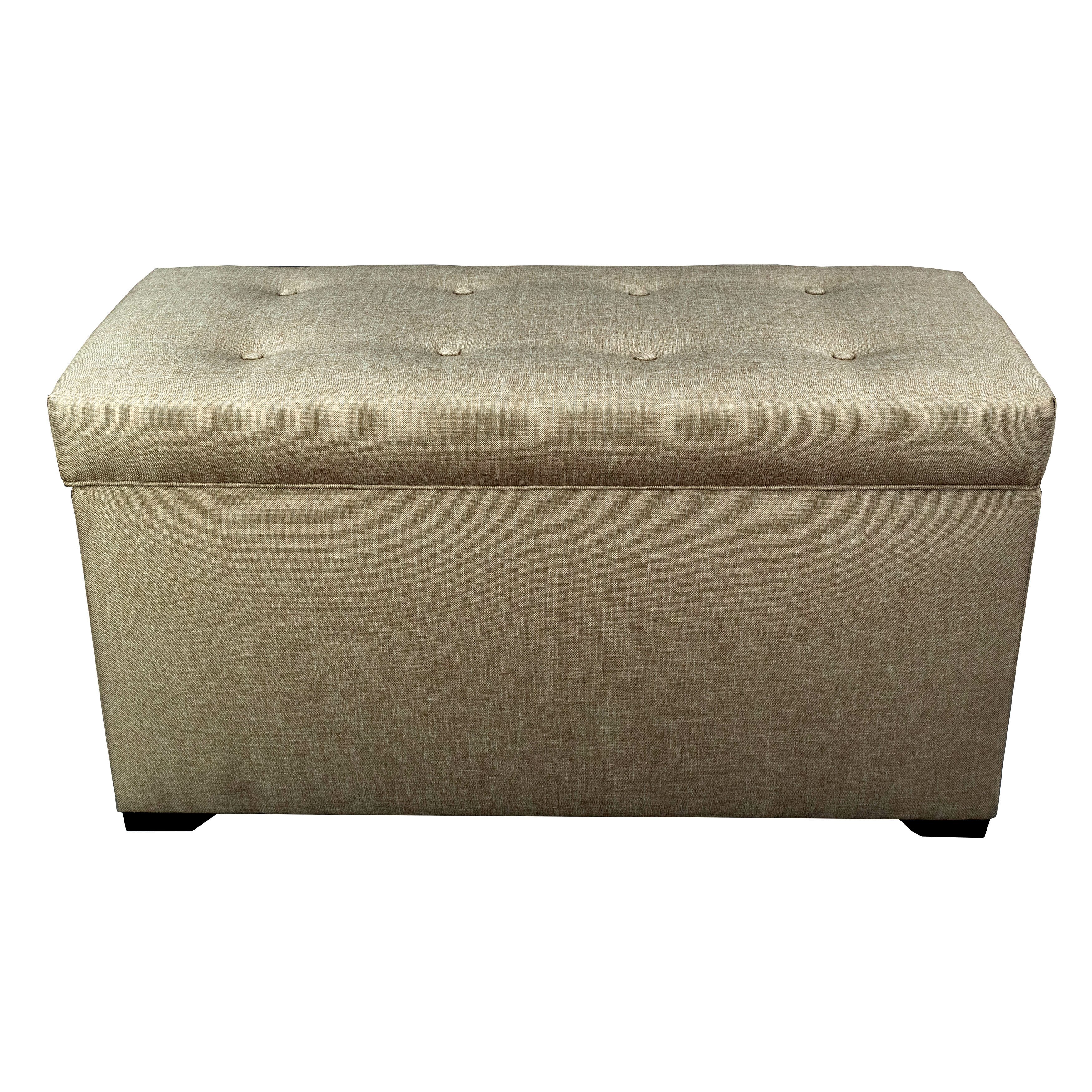 MJLFurniture Angela 8 Button Tufted Storage Trunk Bench ...