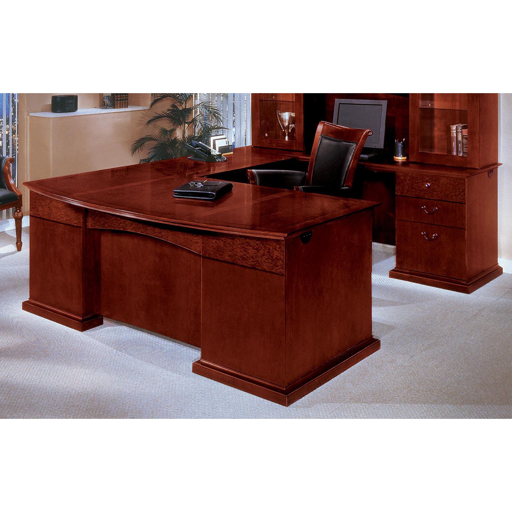 Flexsteel Contract Del Mar UShape Bow Front Executive Desk with Right