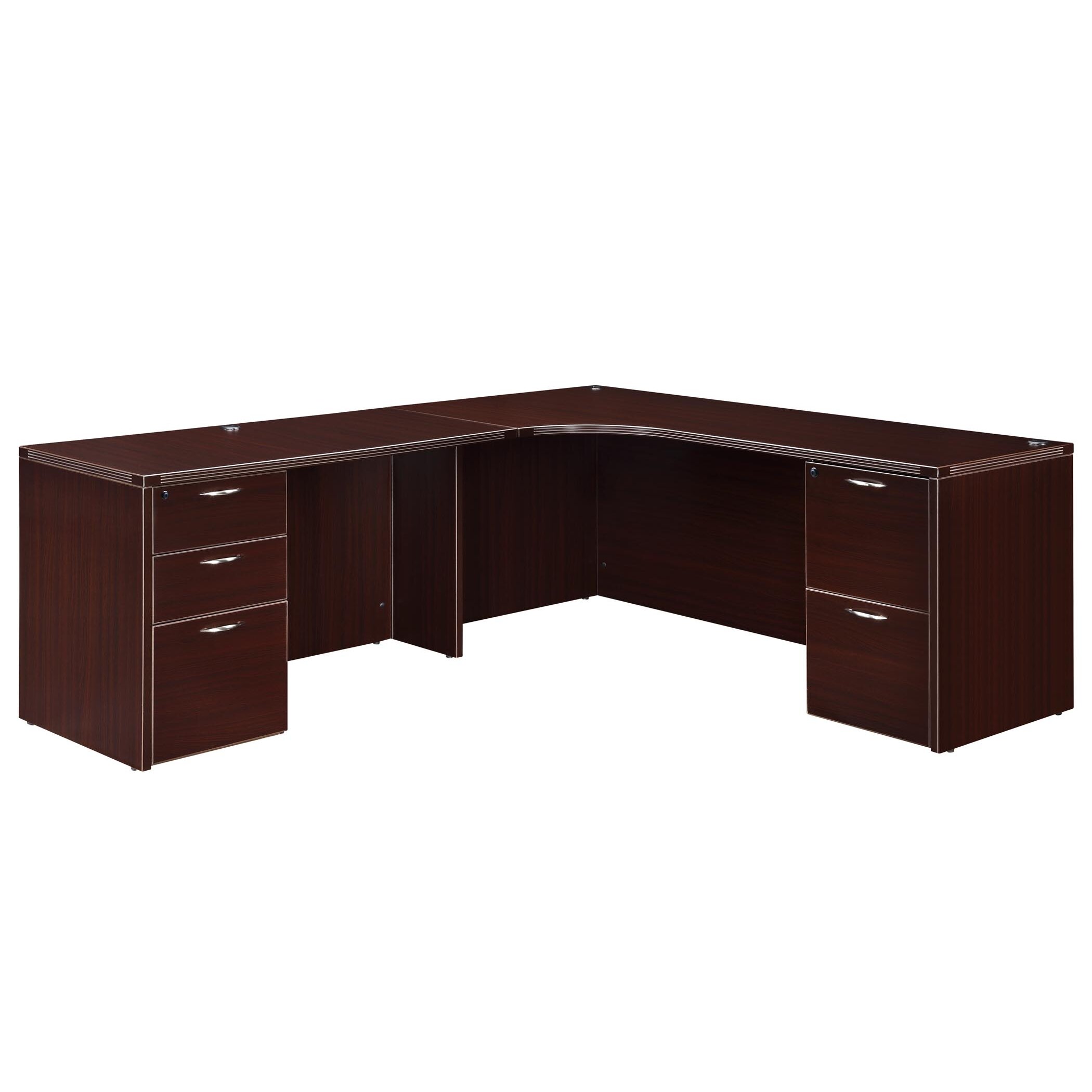 Flexsteel Contract Fairplex Corner Executive Desk with 5 Drawer ...