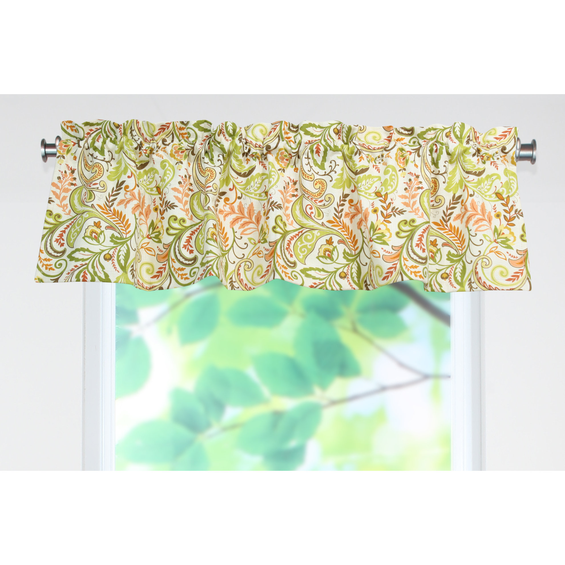 Brite Ideas Living Findlay Apricot 54" Curtain Valance & Reviews Wayfair