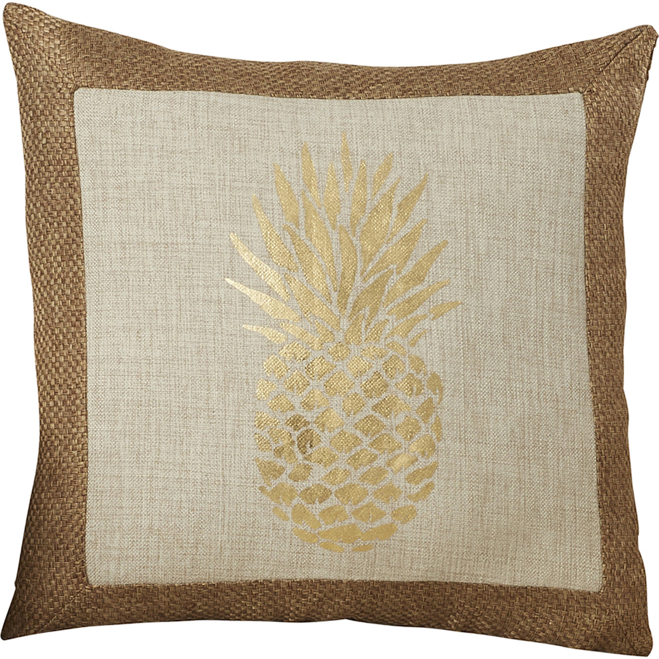 Bay Isle Home Tirante Foil Pineapple Burlap Outdoor Throw Pillow