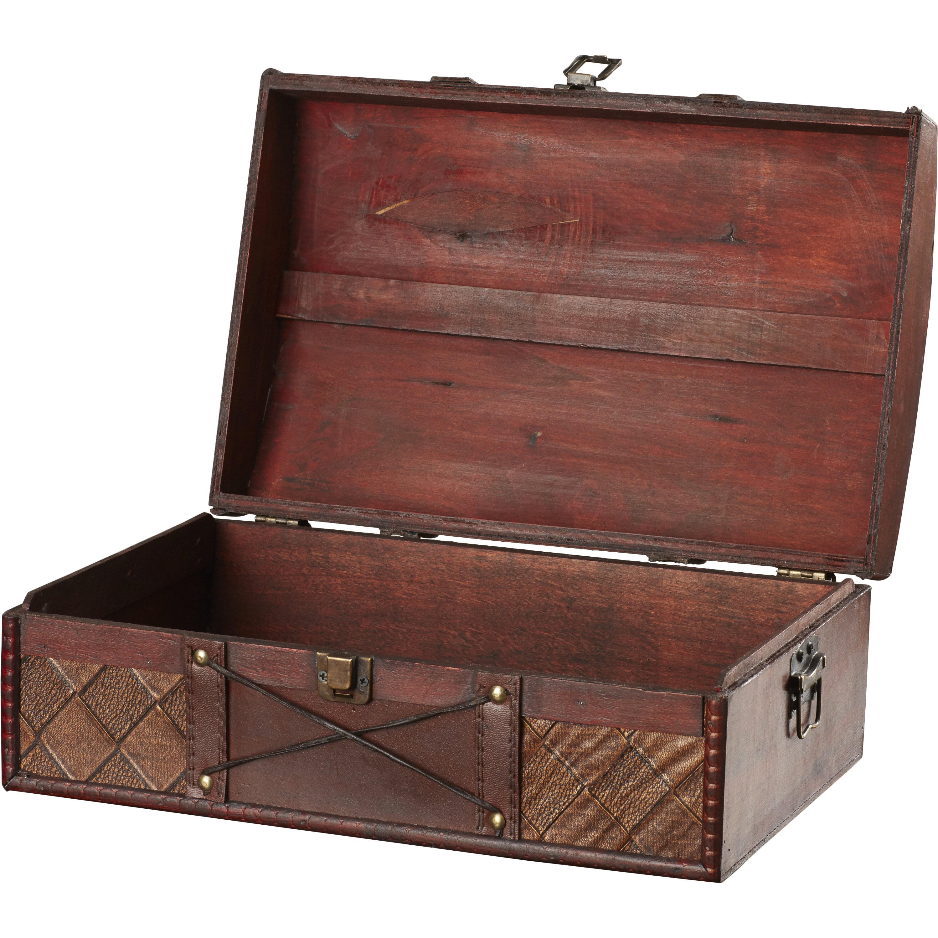 Astoria Grand Pirate Treasure Chest in Antique Cherry with Leather X ...