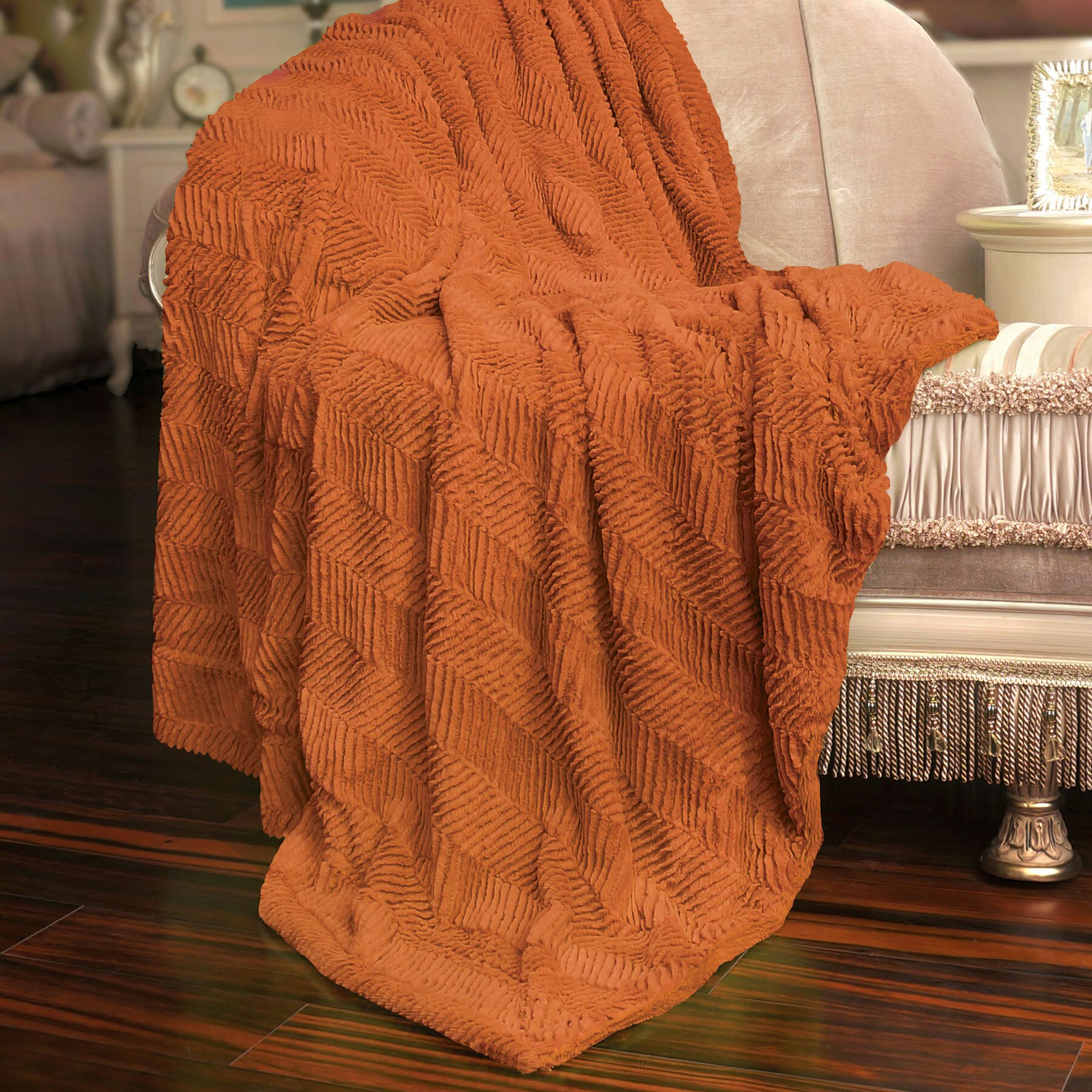 BOON Throw & Blanket Herringbone Faux Fur Throw Blanket & Reviews Wayfair