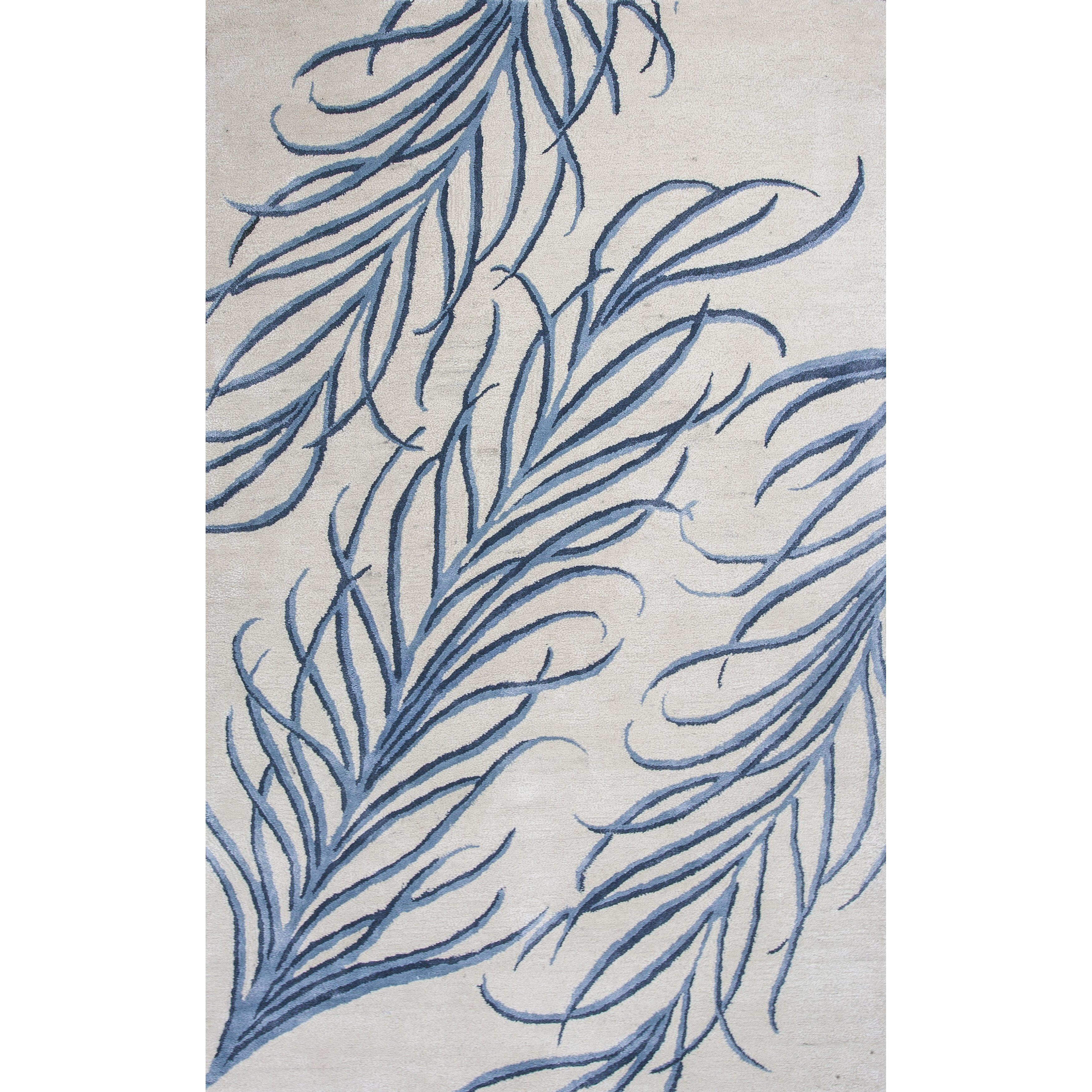 Bob Mackie Home Ivory/Blue Plume Area Rug by KAS Rugs