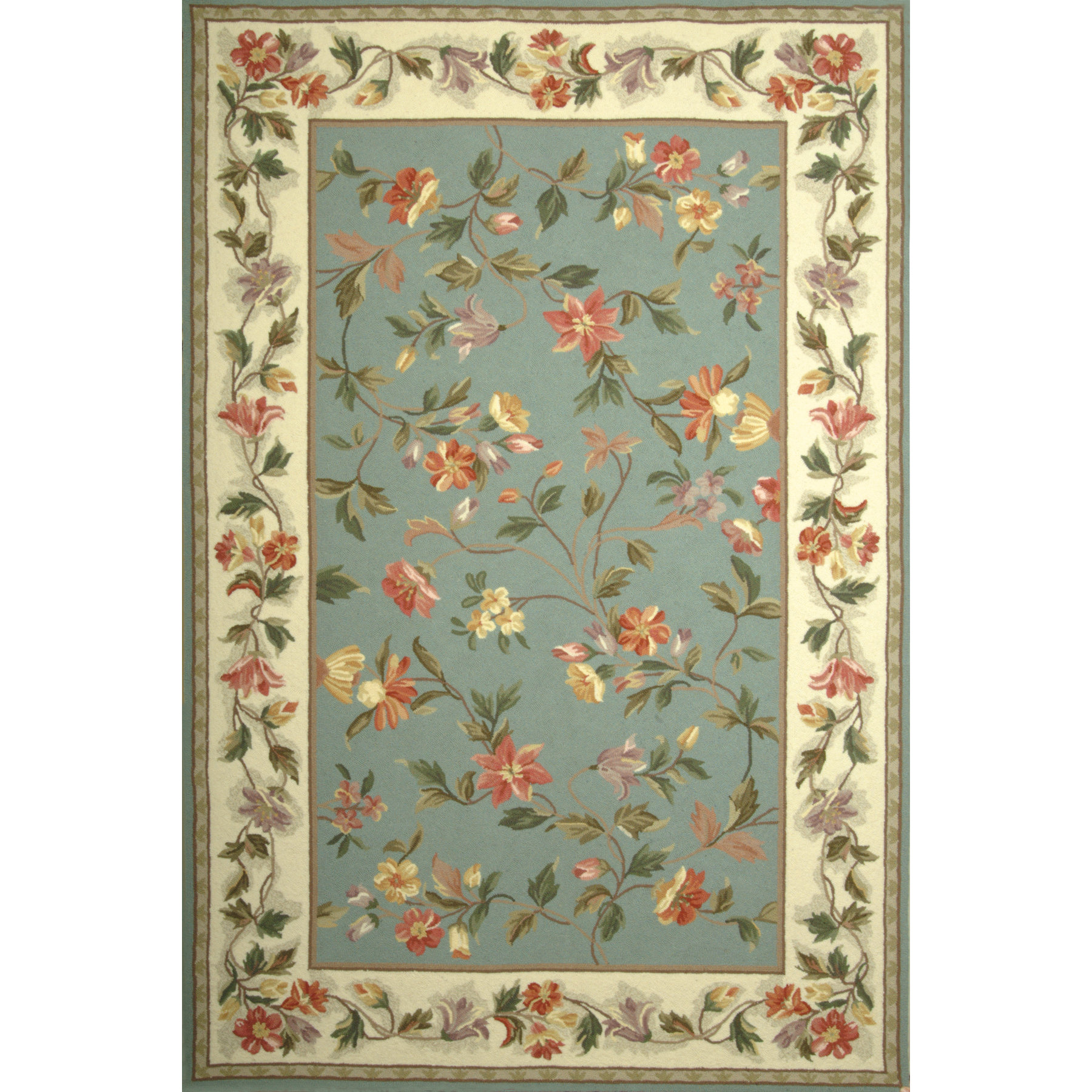 KAS Rugs Colonial Slate Blue / Ivory Floral Area Rug & Reviews Wayfair