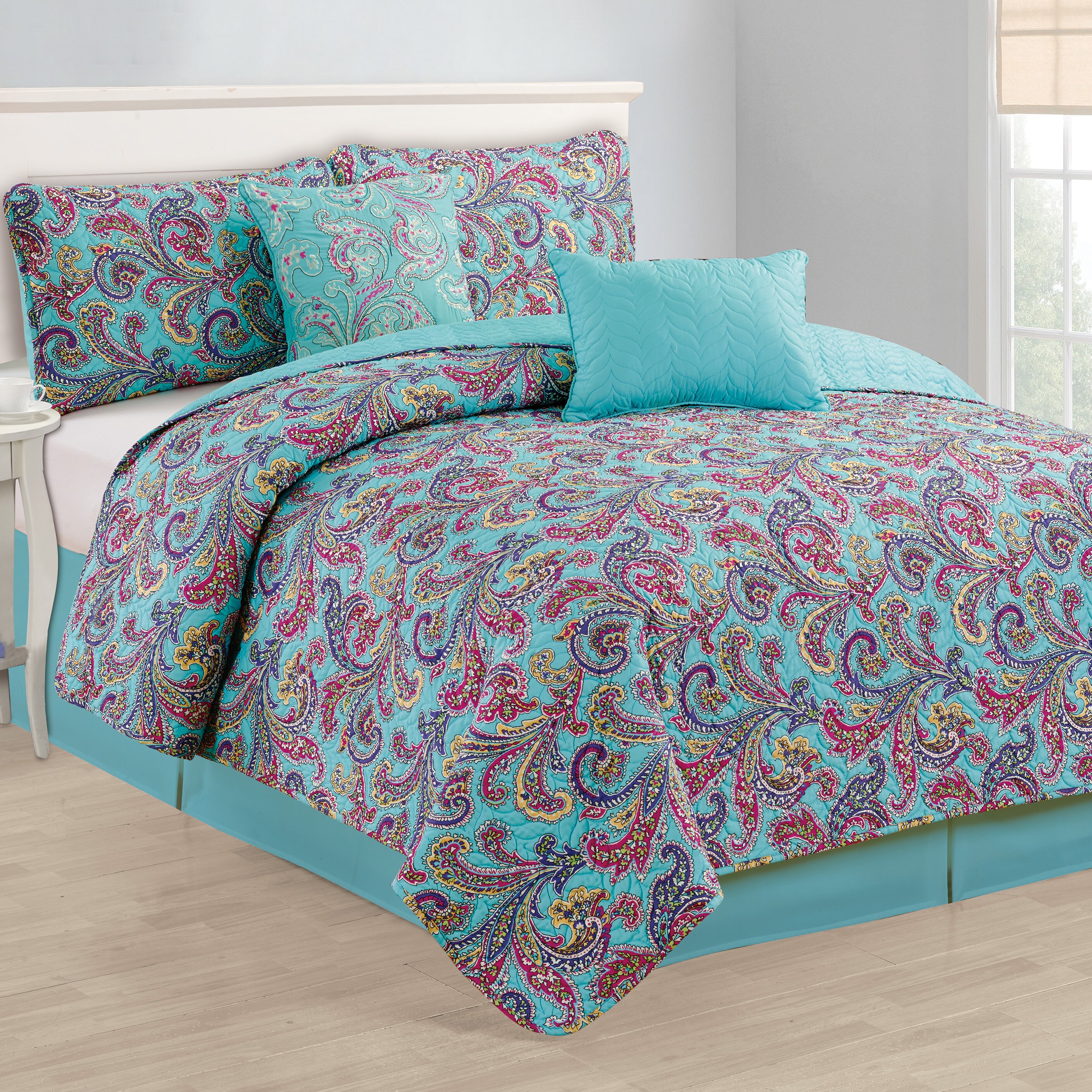 Manhattan Heights Classic Paisley 5 Piece Quilt Set & Reviews | Wayfair