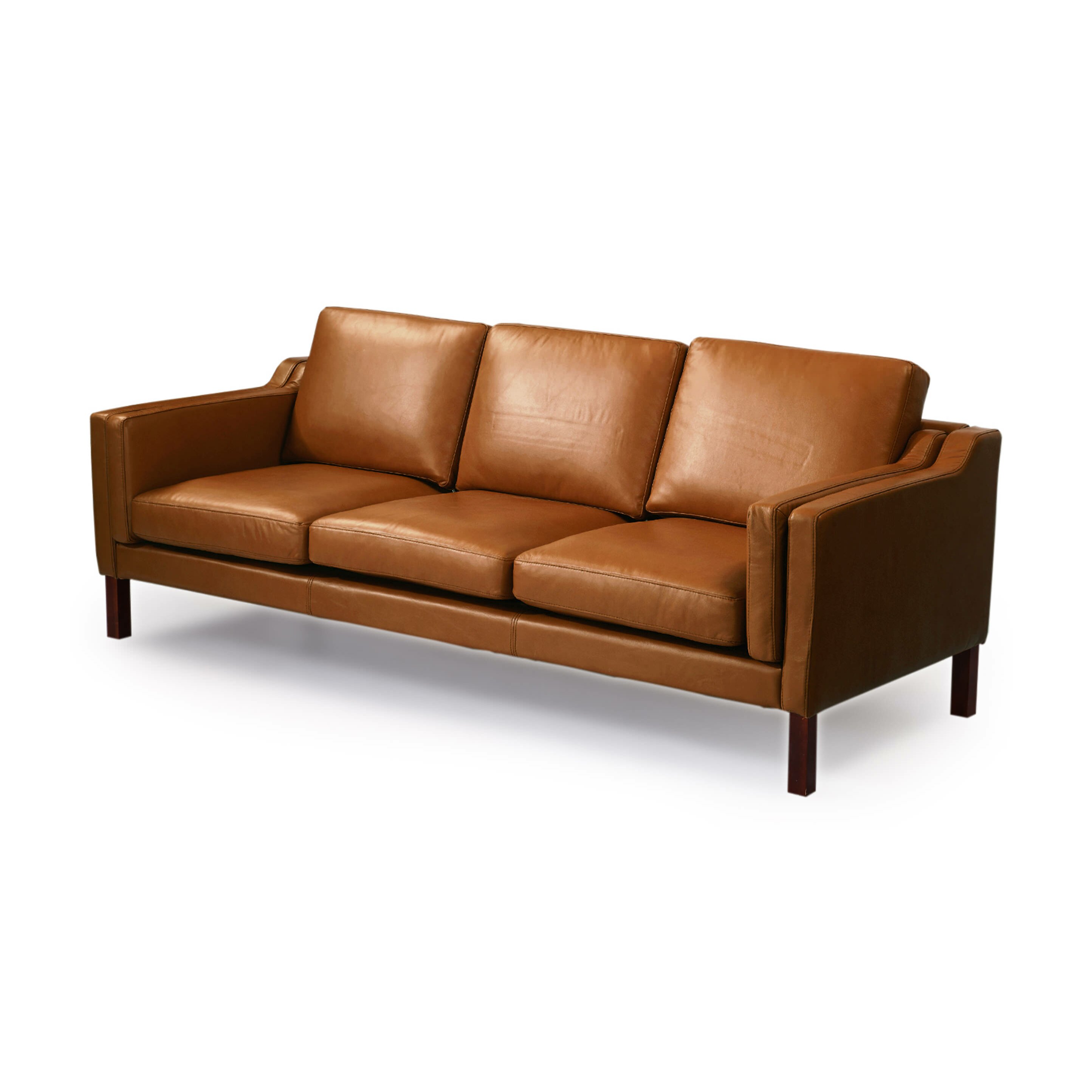 Monroe Mid Century Modern Leather Sofa Wayfair