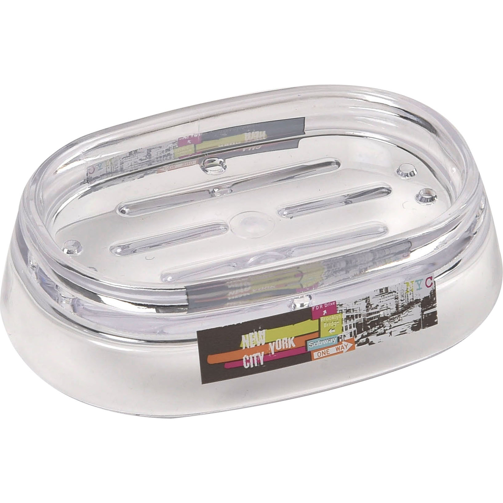 Urban Nyc Clear Acrylic Printed Bath Countertop Soap Dish Wayfair