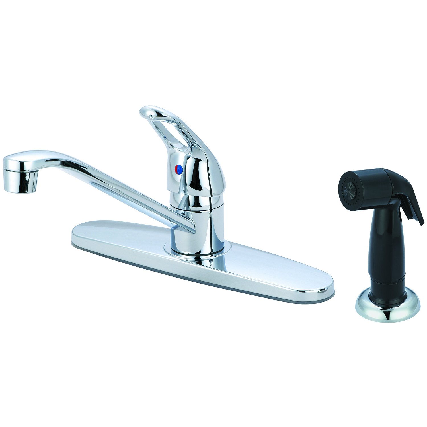 Olympia Faucets Single Handle Centerset Kitchen Faucet with Side Spray
