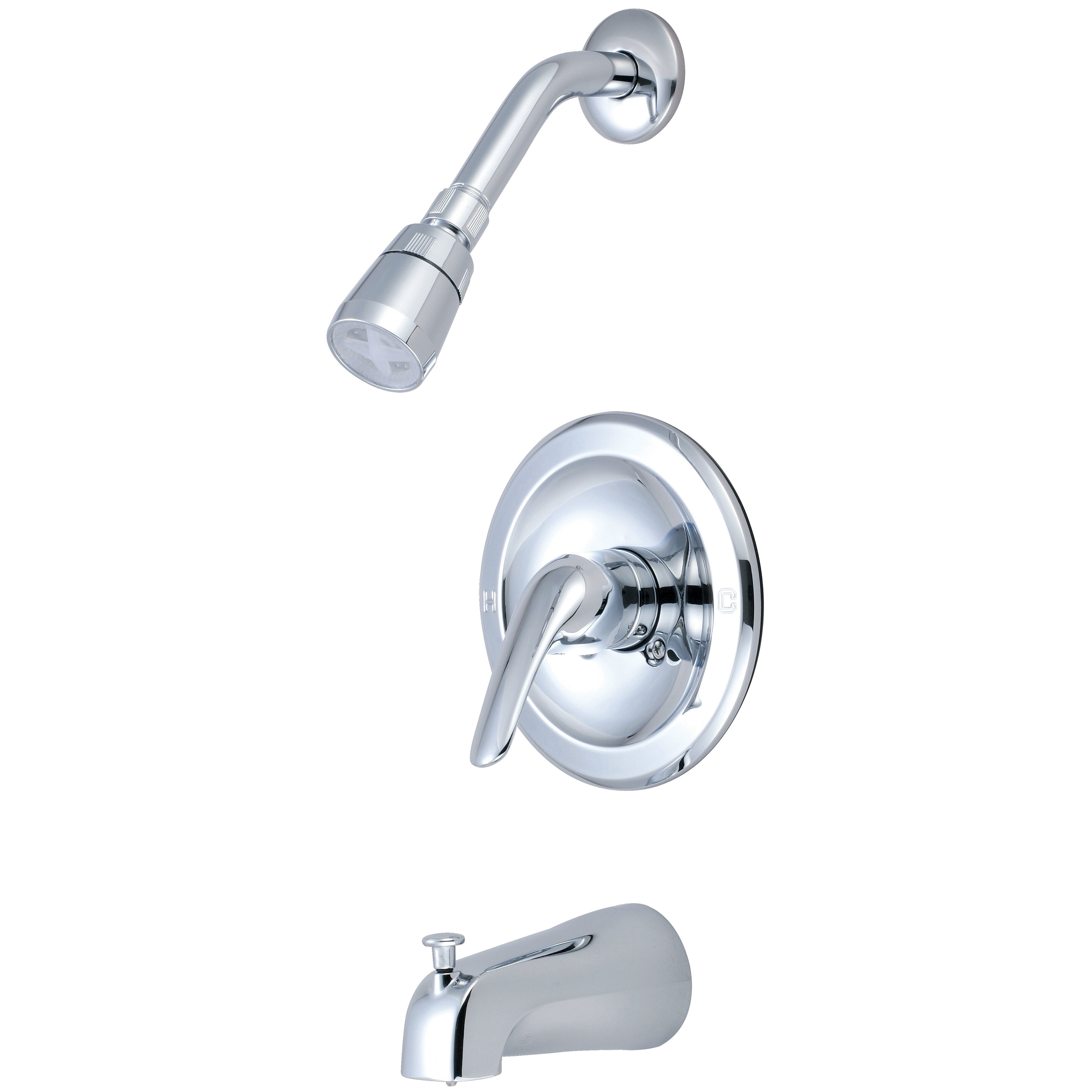 Single Lever Handle Tub And Shower Faucet Set Wayfair   Single Handle Tub Shower Faucet With Lever Handle 