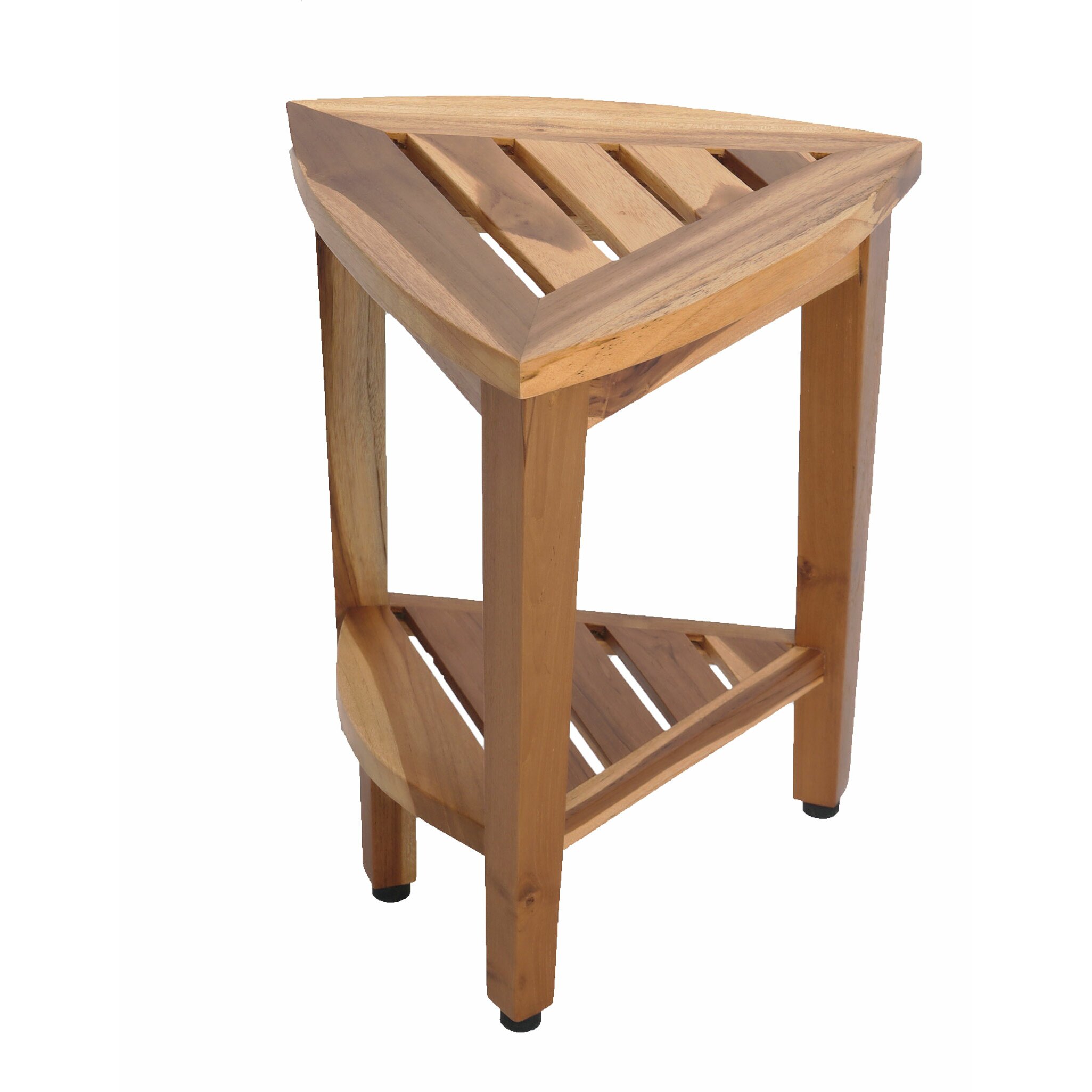 EcoDecors EarthyTeak™ Teak Corner Shower Bench & Reviews